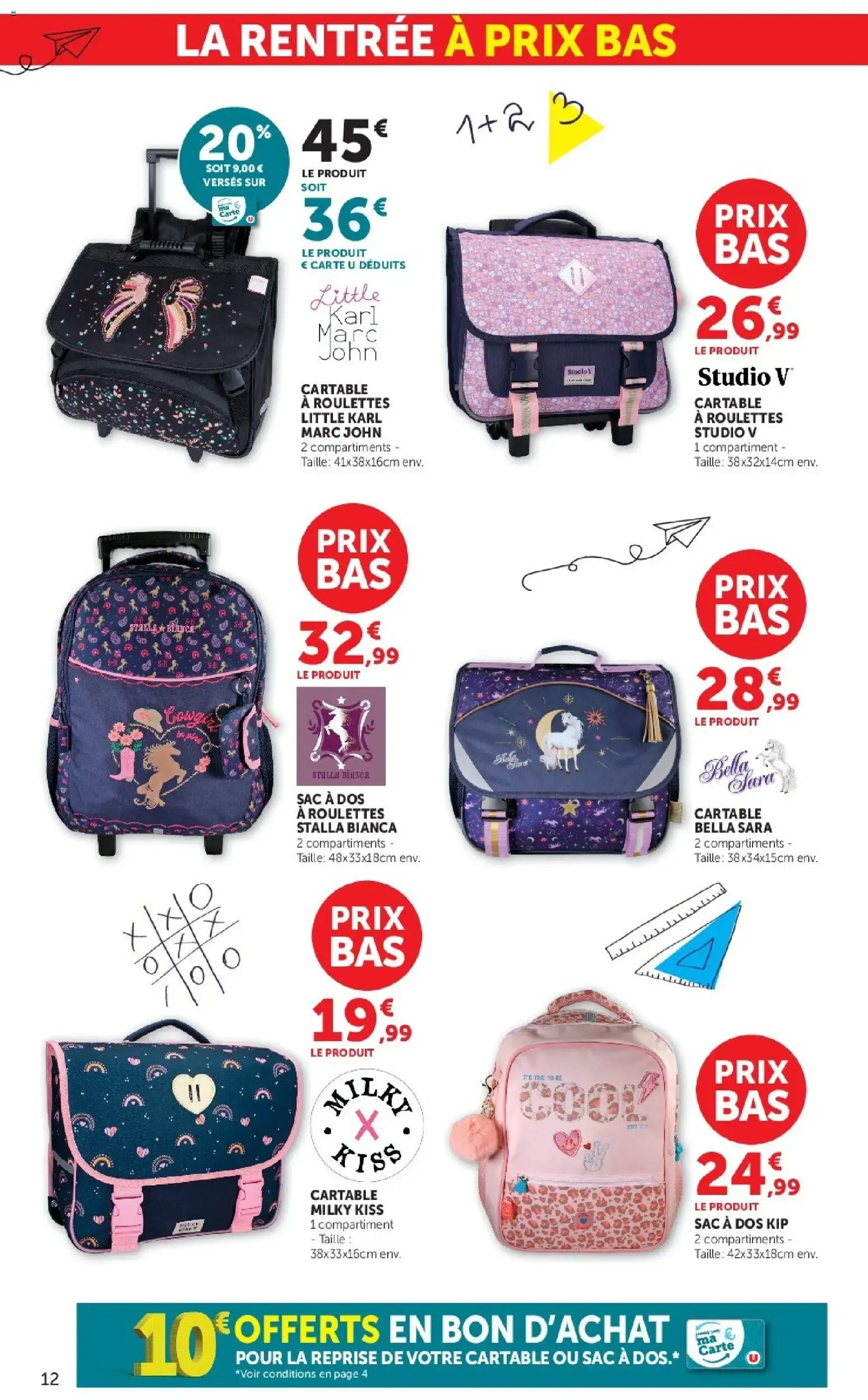 Hyper U - La rentrée à prix bas à partir du 15/07/2026 - promo en ligne du 15 juillet au 9 août 2026 - Catalogue page 12