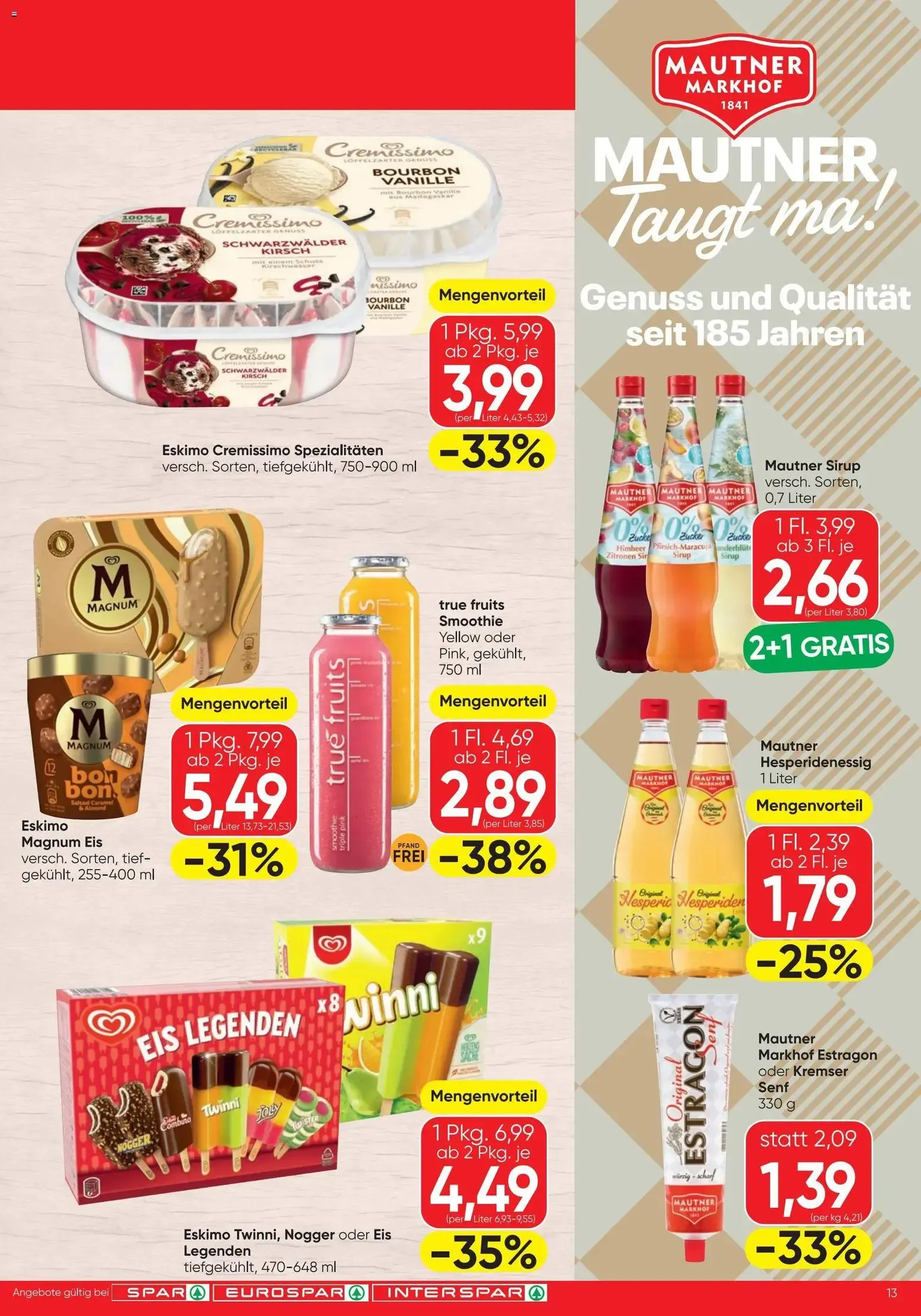 Spar - Flugblatt (18.06.2026) - Angebote und Prospekt von 18. Juni bis 30. Juni 2026 - Flugblätt seite 13