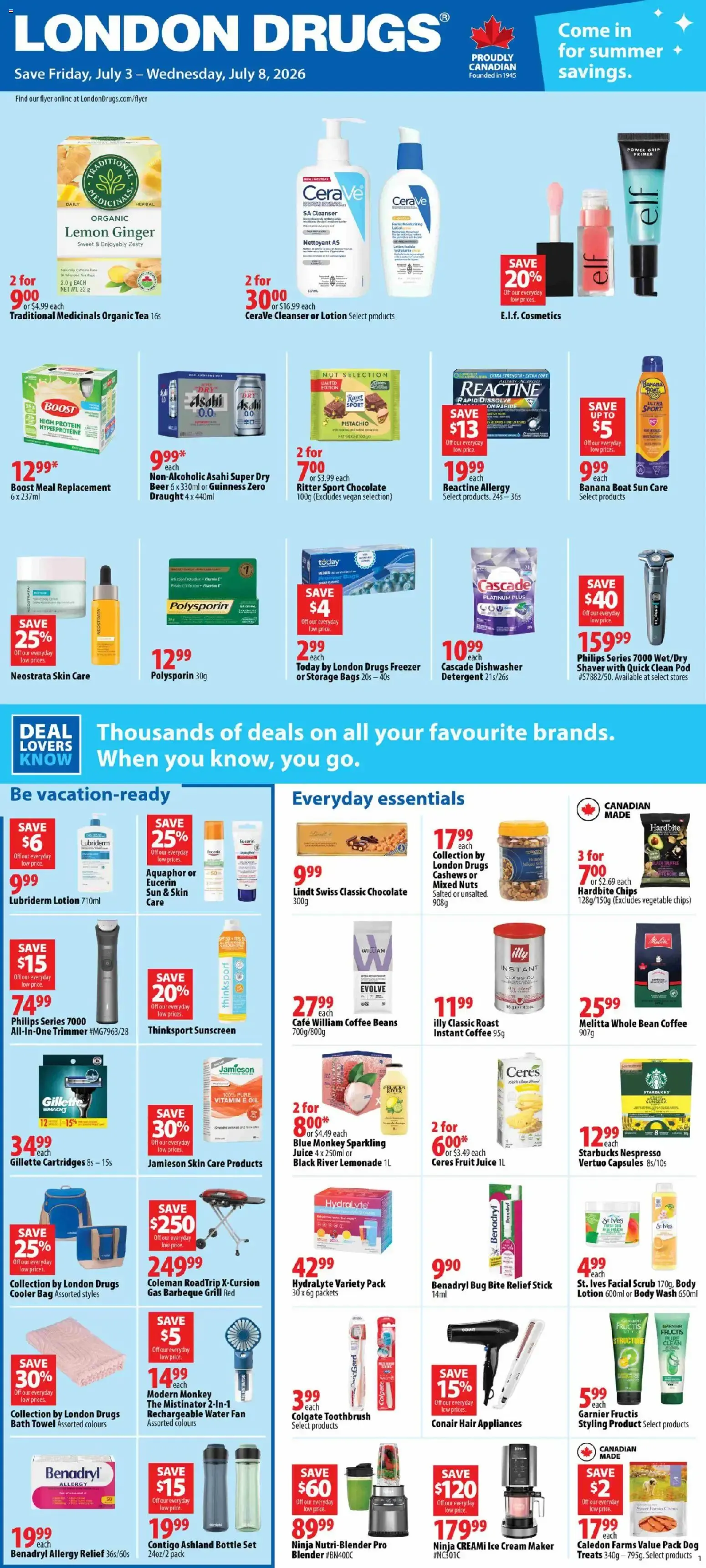 London Drugs weekly flyer / circulaire from Jul 3, 2026 > weekly specials & deals from July 3 to July 8 2026 - flyer page 1