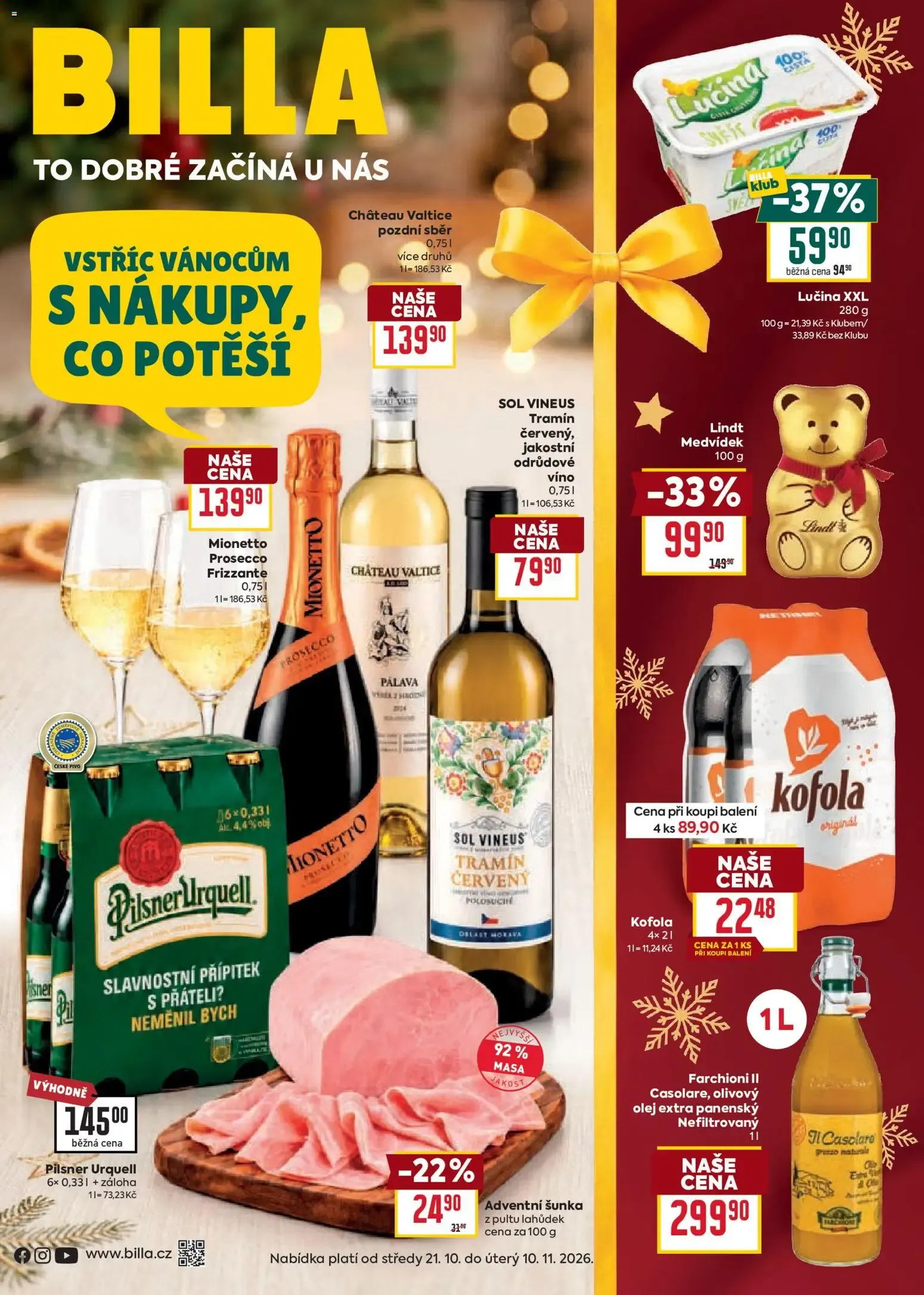 BILLA: Vstříc Vánocům s nákupy, co potěší - 21. října 10. listopadu 2026 - Page 1