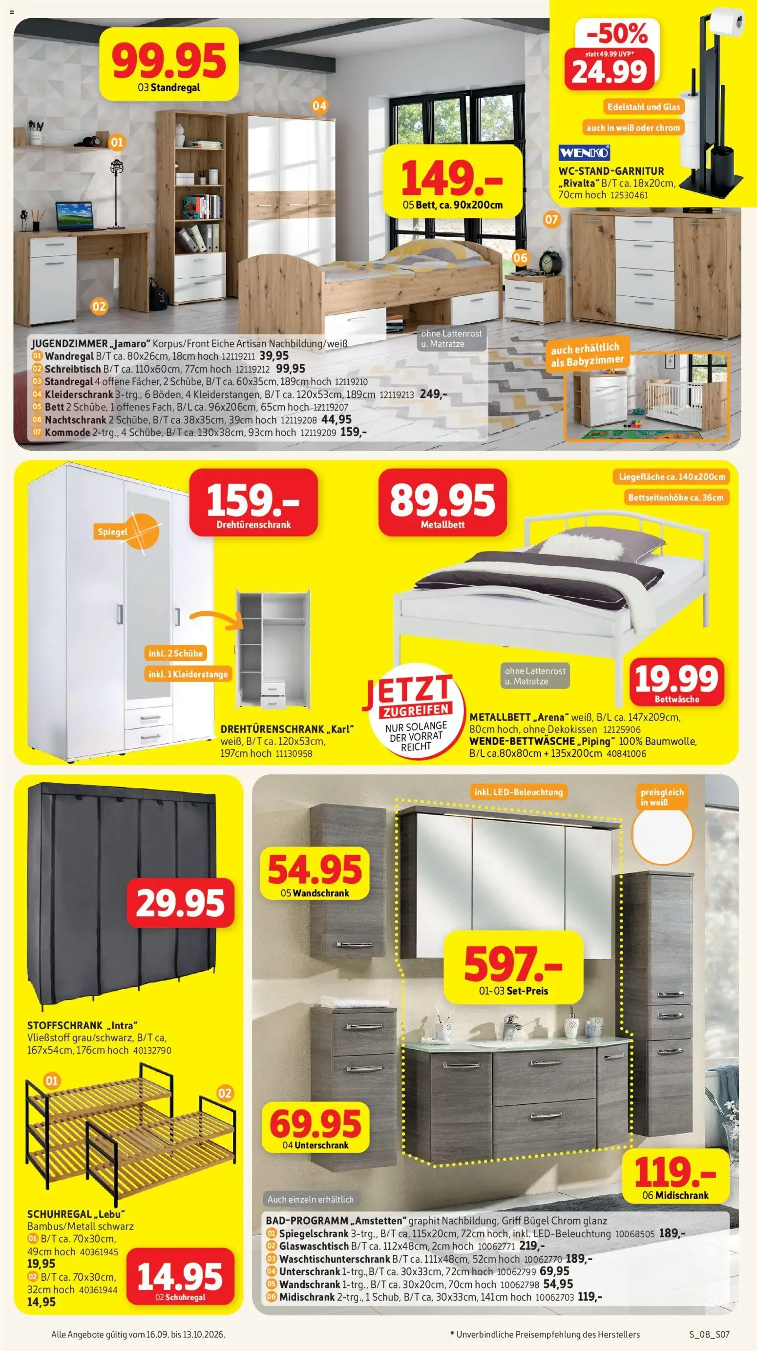 Sconto – Deutschlands günstigstes Möbelhaus! SSV 15% auf alles von 16. September bis 13. Oktober 2026 - Prospekt seite 7