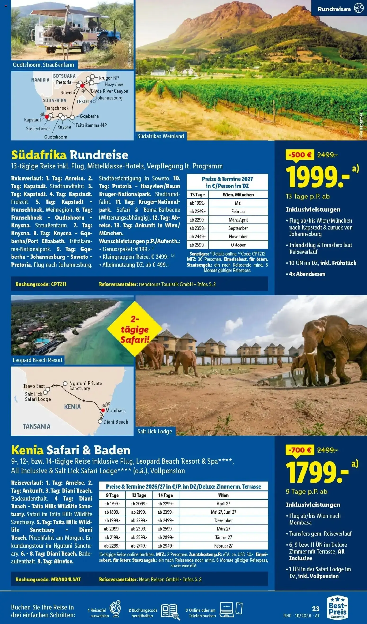 Lidl Reisen: Wenig zahlen, viel erleben von 30. September bis 31. Oktober 2026 - Flugblätt seite  23