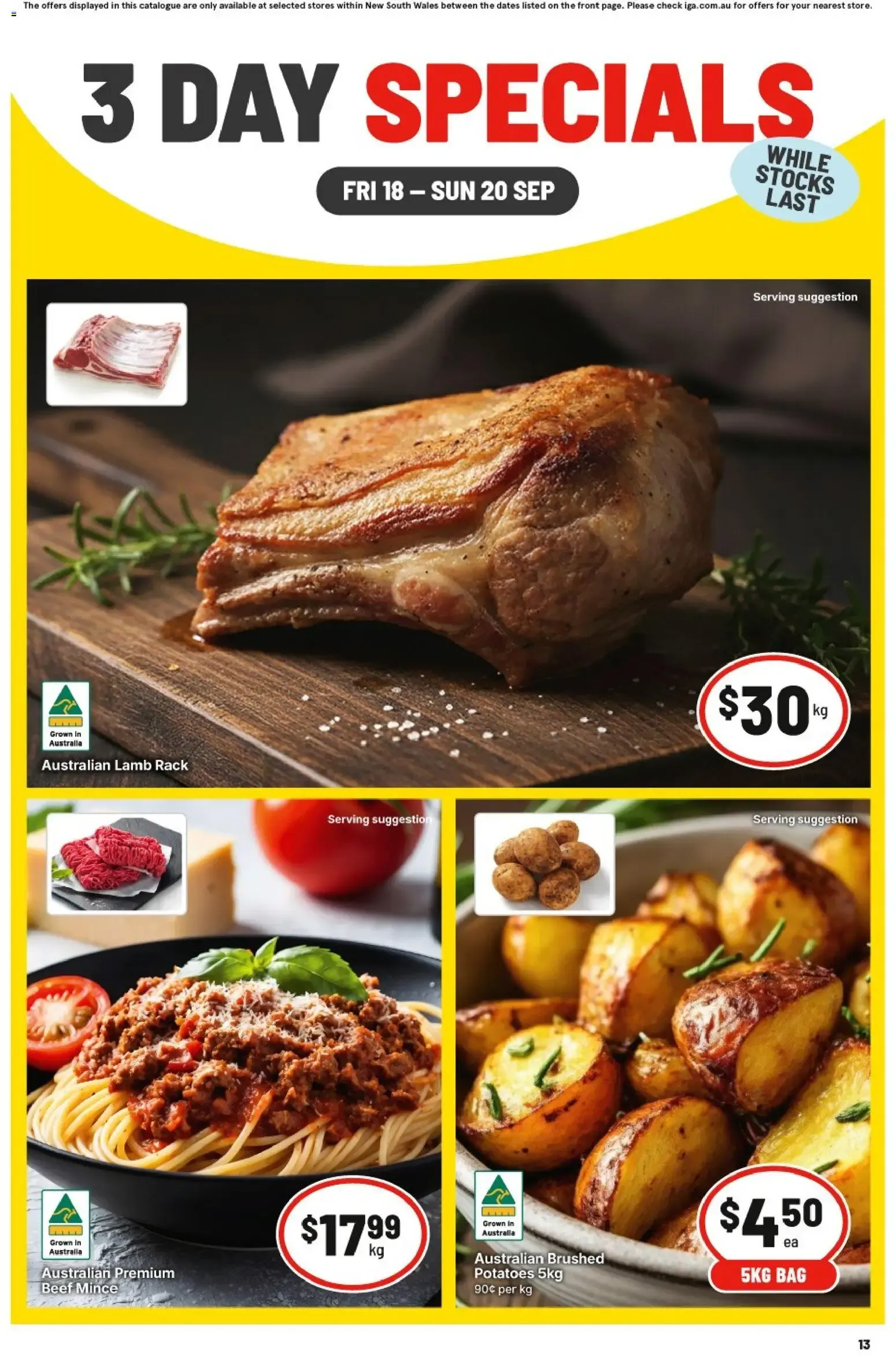 3 DAY SPECIALS