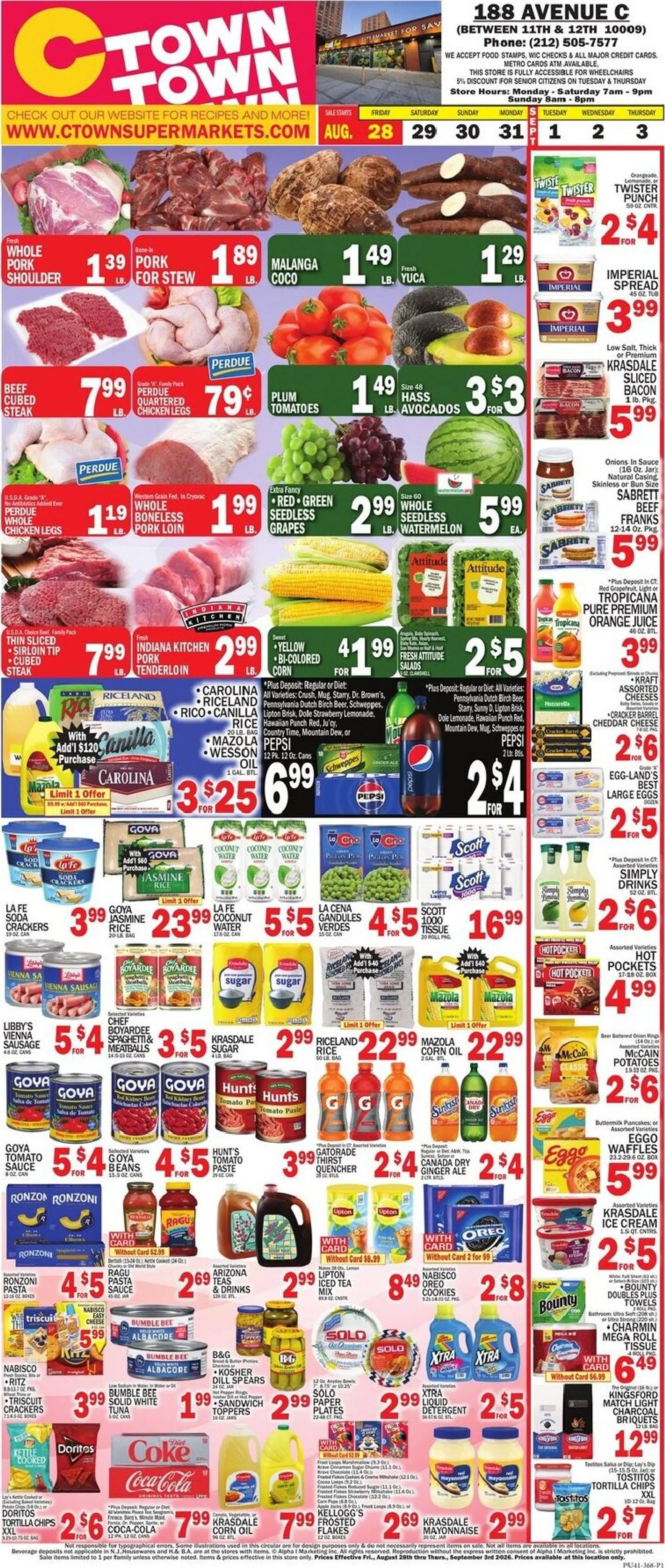 Current CTown leaflet valid from Friday 08/28/2026 to Thursday 09/03/2026