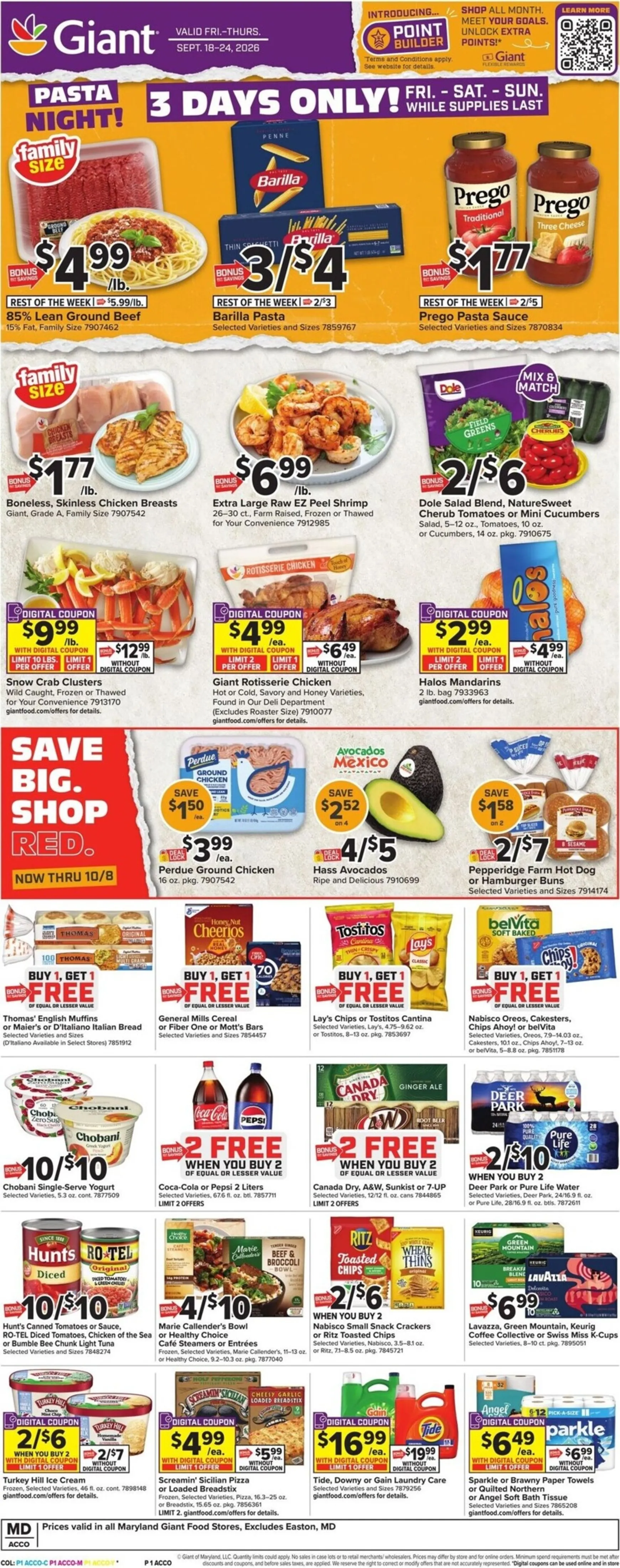 Weekly ad Current Giant leaflet valid from Friday 09/18/2026 to Thursday 09/24/2026 from September 18 to September 24 2026 - Page 1
