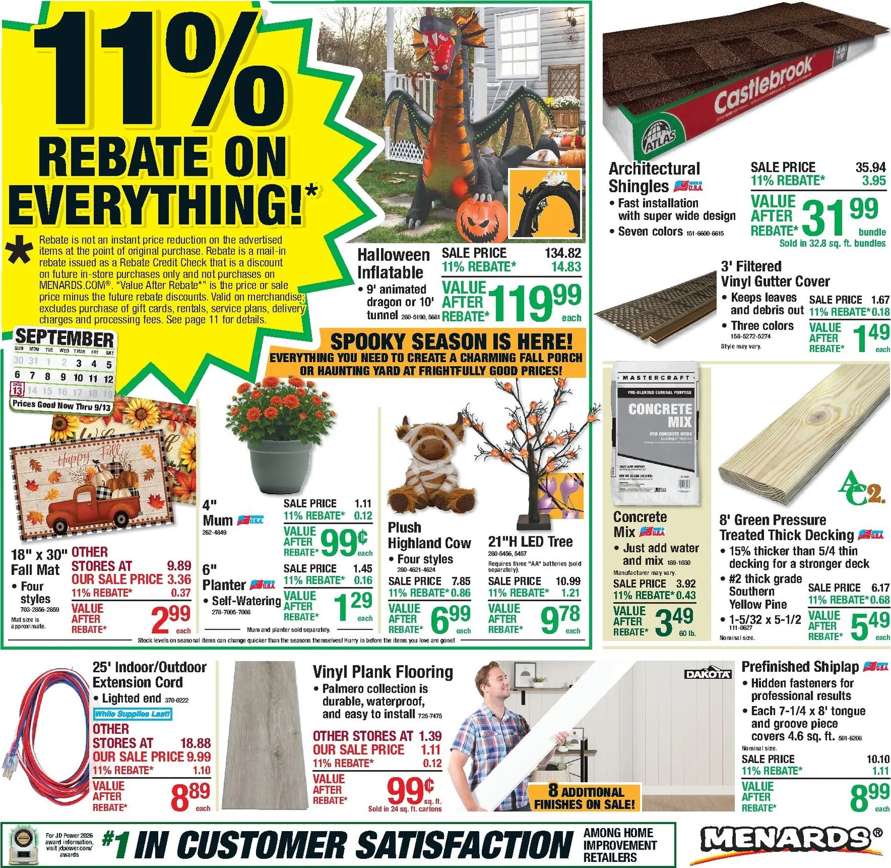Weekly ad 11% REBATE ON EVERYTHING! from September 3 to September 13 2026 - Page 1