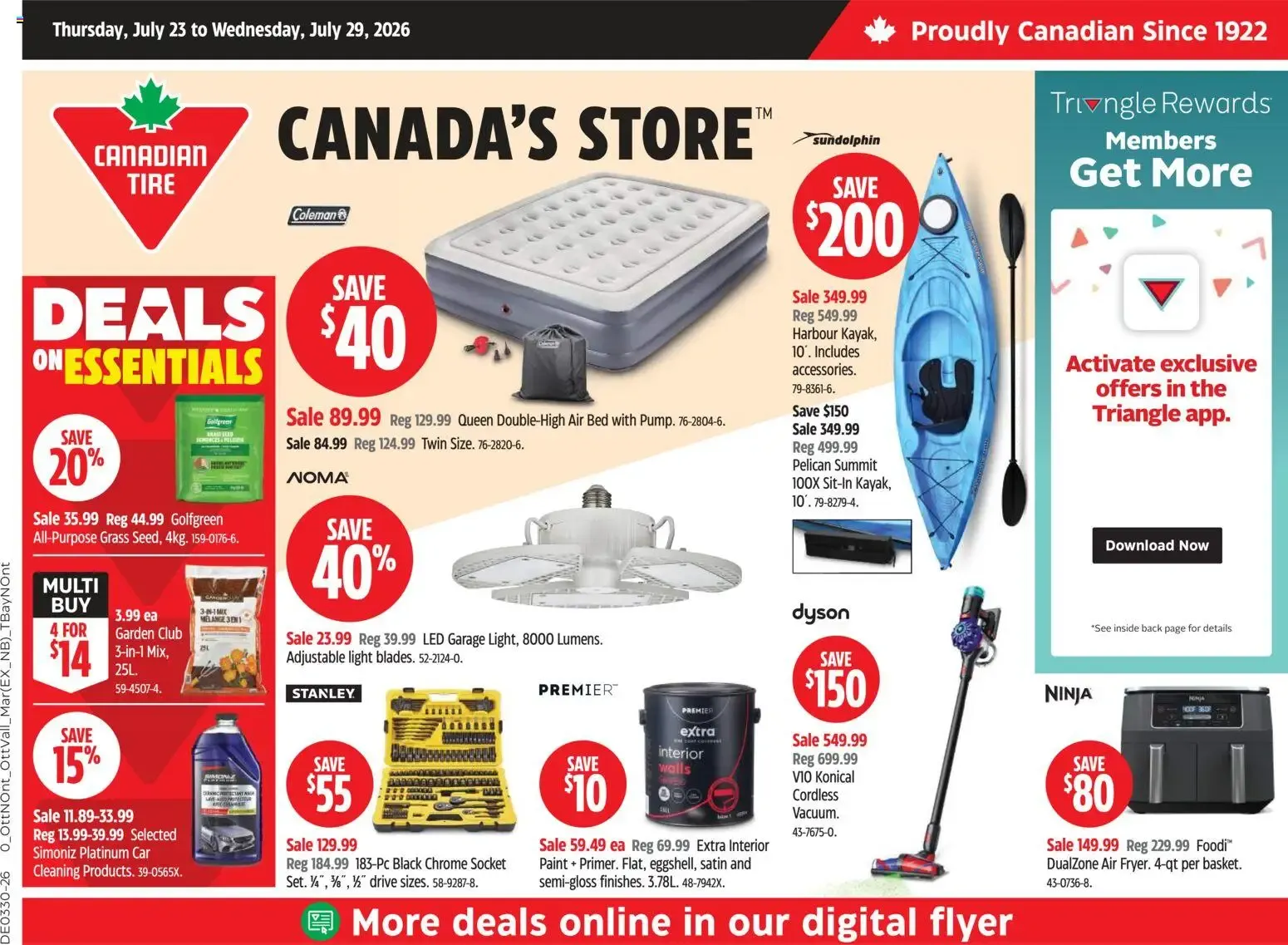 Canadian Tire weekly flyer from Jul 23, 2026 > weekly specials & deals from July 23 to July 29 2026 - flyer page 1