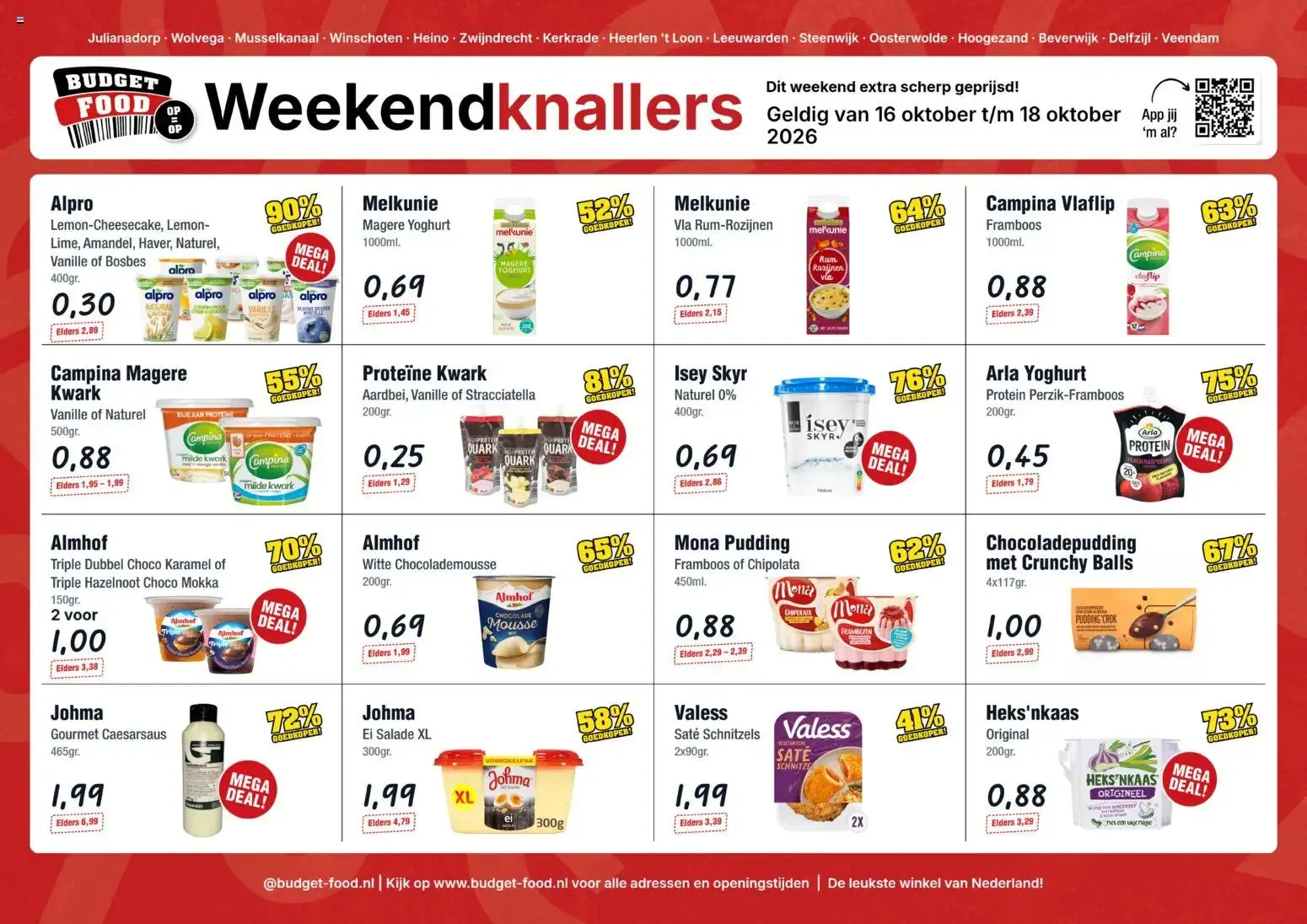 Budget Food Weekendknallers van 16 oktober tot 18 oktober 2026 - Folder pagina 1