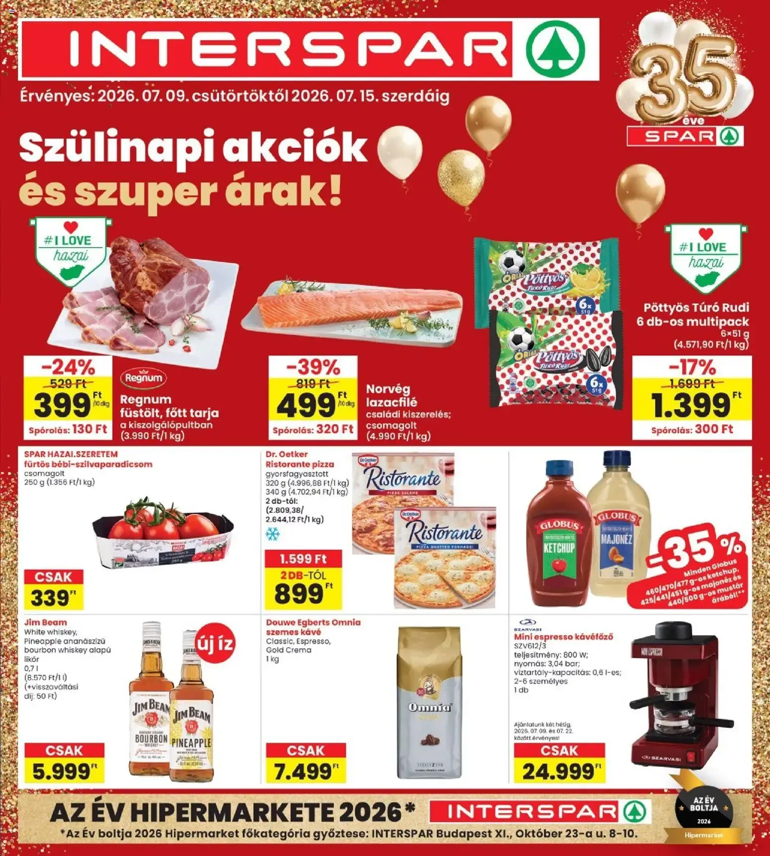 Katalógus INTERSPAR Szülinapi akciók és szuper árak! július 9.-tól július 15.-ig 2026. - Oldal 1