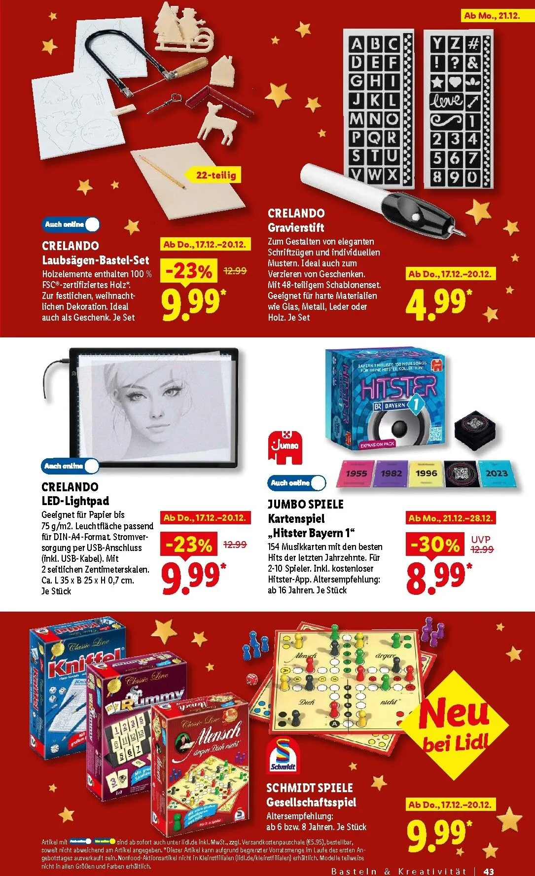 Die Magie des Schenkens lohnt sich. Entdecke zahlreiche Geschenkideen von 26. Oktober bis 24. Dezember 2026 - Prospekt seite 43