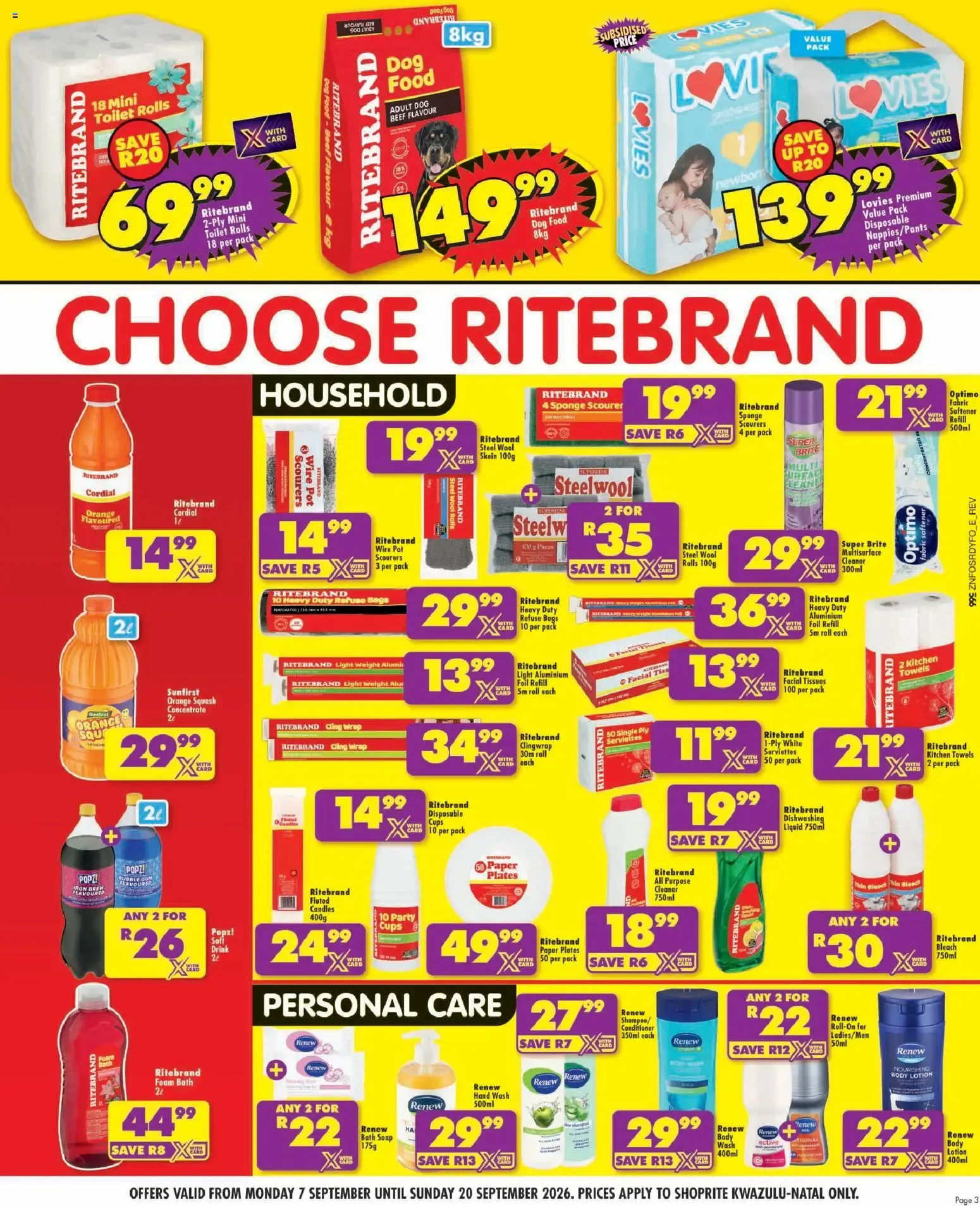 Shoprite: New Look, Same Trusted Quality & Price from 7 September to 20 September 2026 - Catalogue Page 3