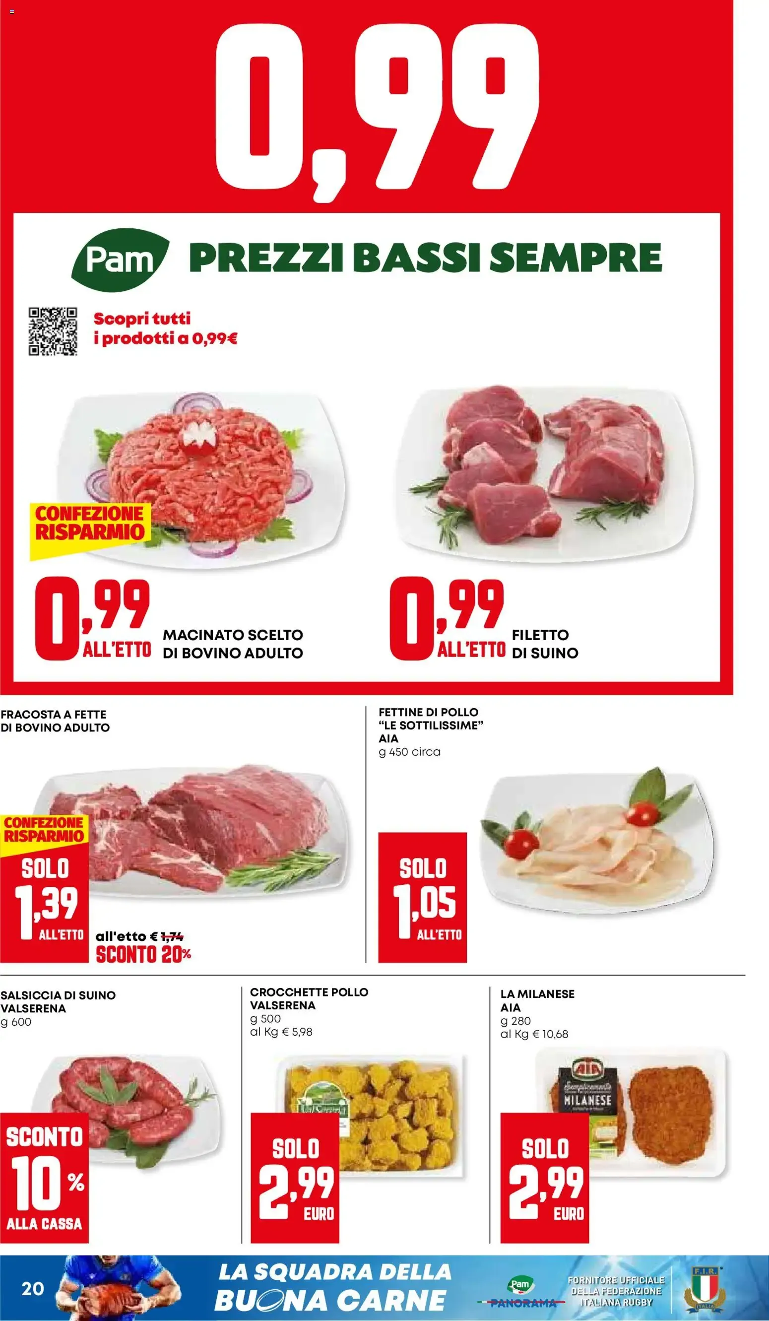 Volantino Pam Panorama: Tante Offerte a 1, 2, 3 Euro da 18 giugno a 1 luglio di 2026 - Pagina del volantino 20