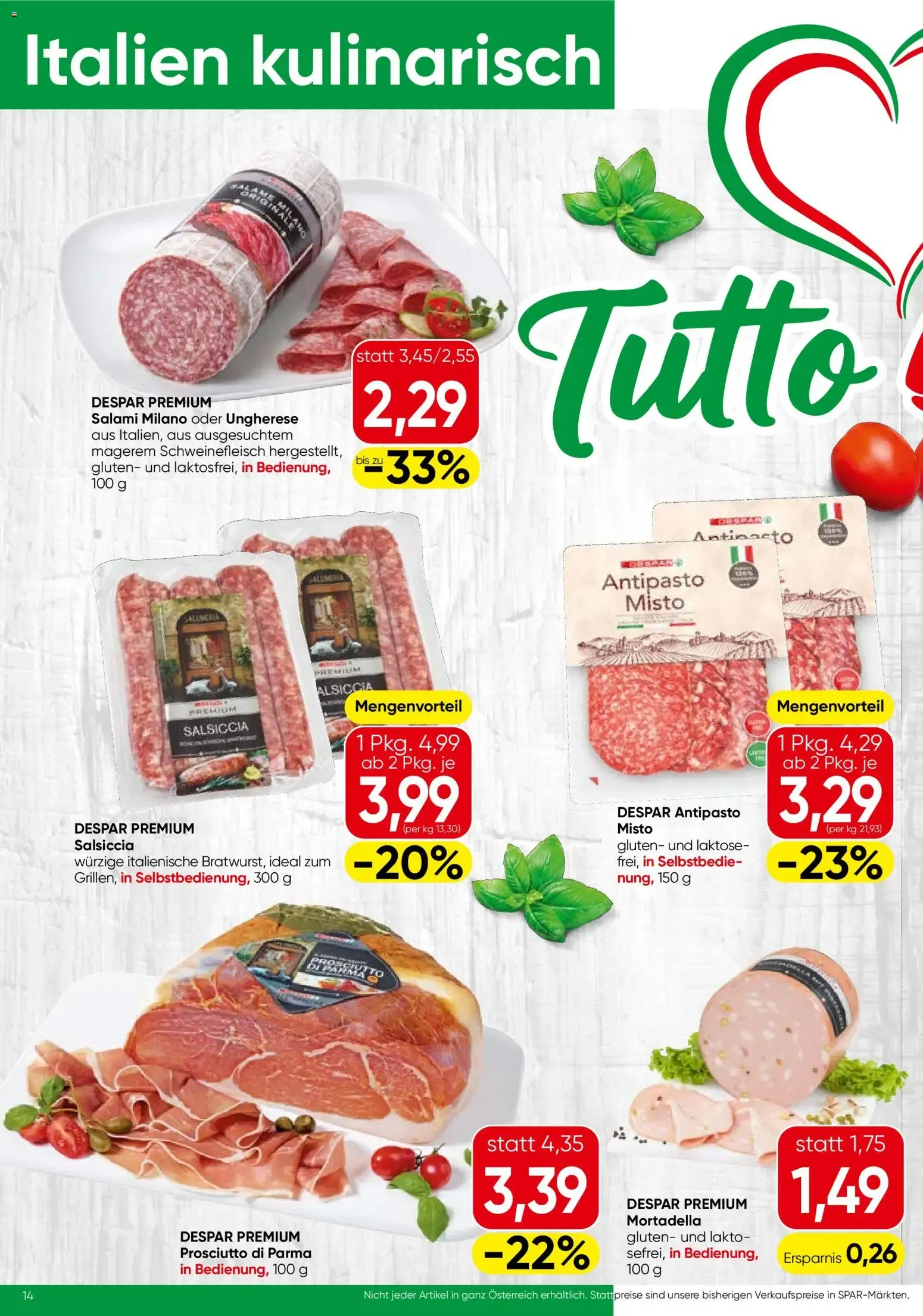 Spar Flugblatt - Wien (01.07.2026) - Angebote und Prospekt von 1. Juli bis 15. Juli 2026 - Flugblätt seite  14