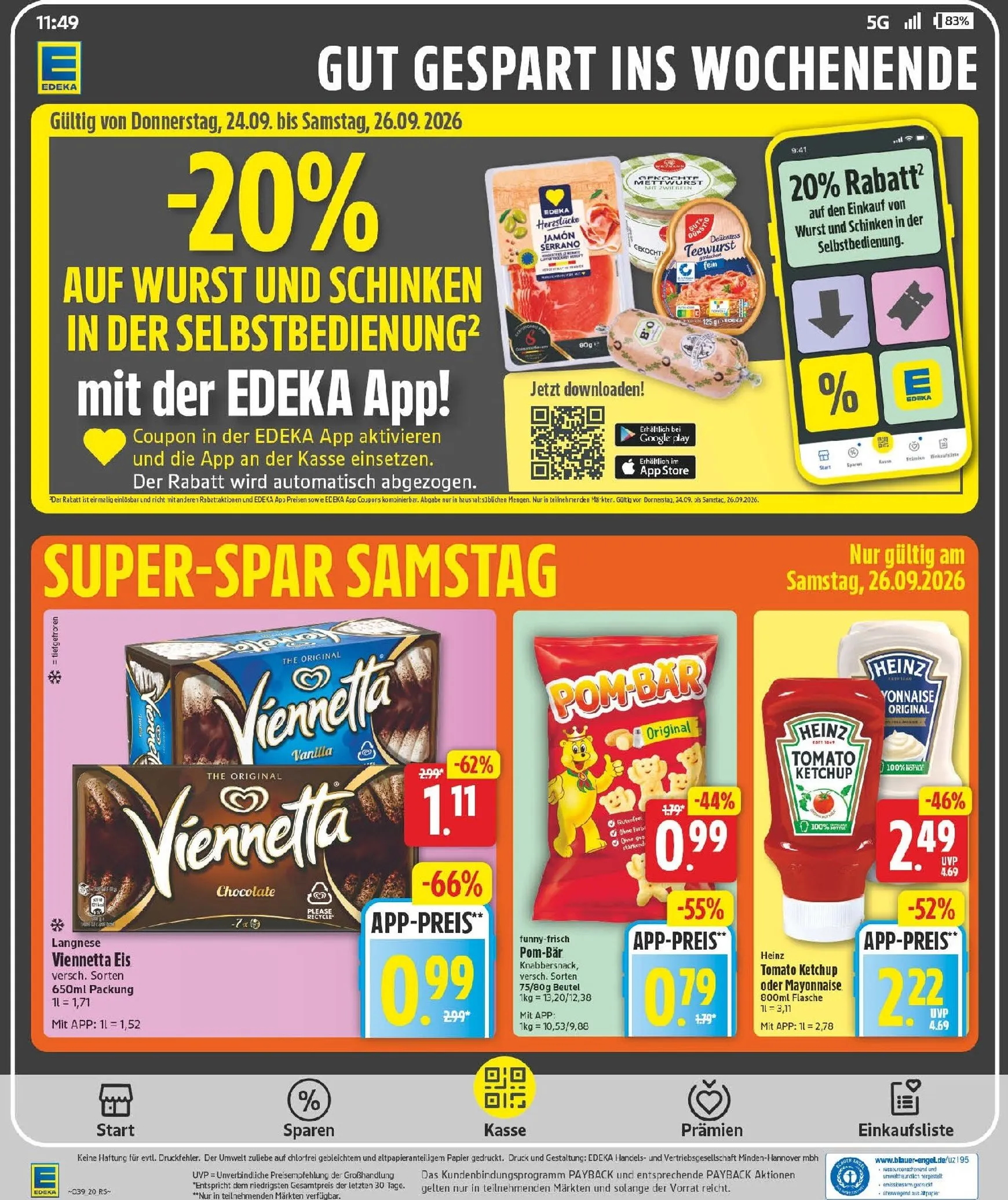MIT DER EDEKA APP SPARST DU NOCH MEHR! von 21. September bis 26. September 2026 - Prospekt seite 25