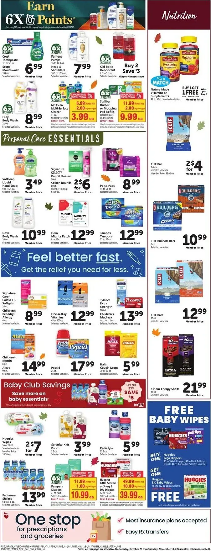 Weekly ad Current Safeway leaflet valid from Wednesday 10/28/2026 to Tuesday 11/03/2026 from October 28 to November 3 2026 - Page 10