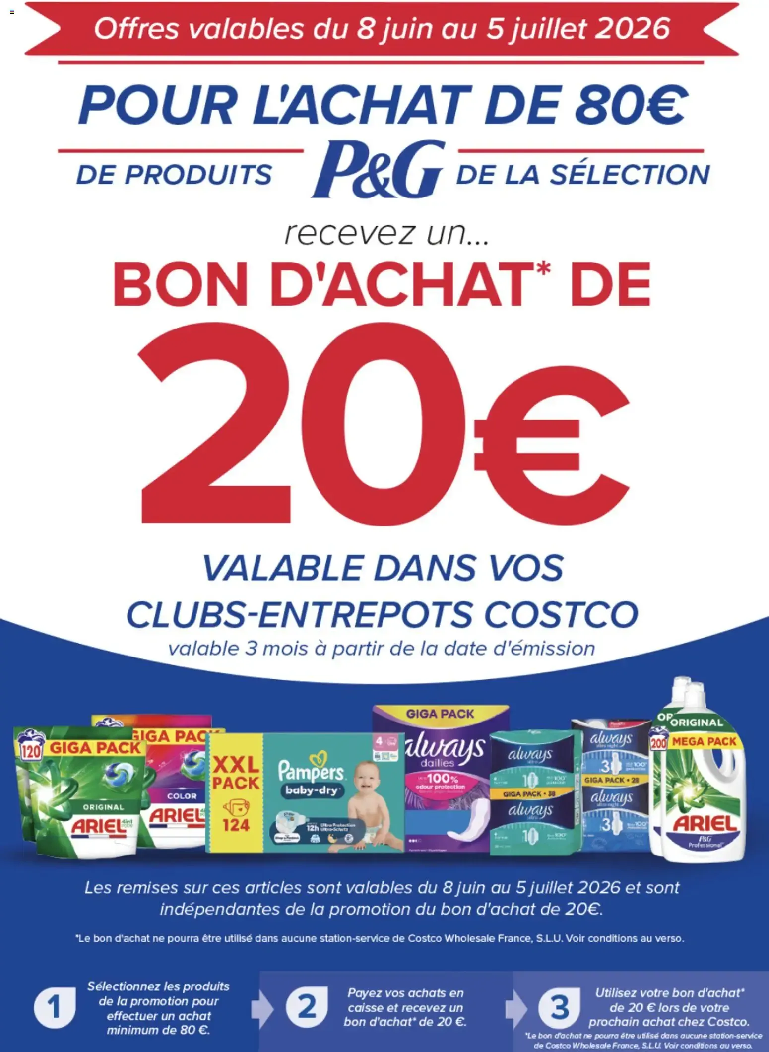 Costco Sélection de produits Procter & Gamble à partir du 08/06/2026 - promo en ligne
