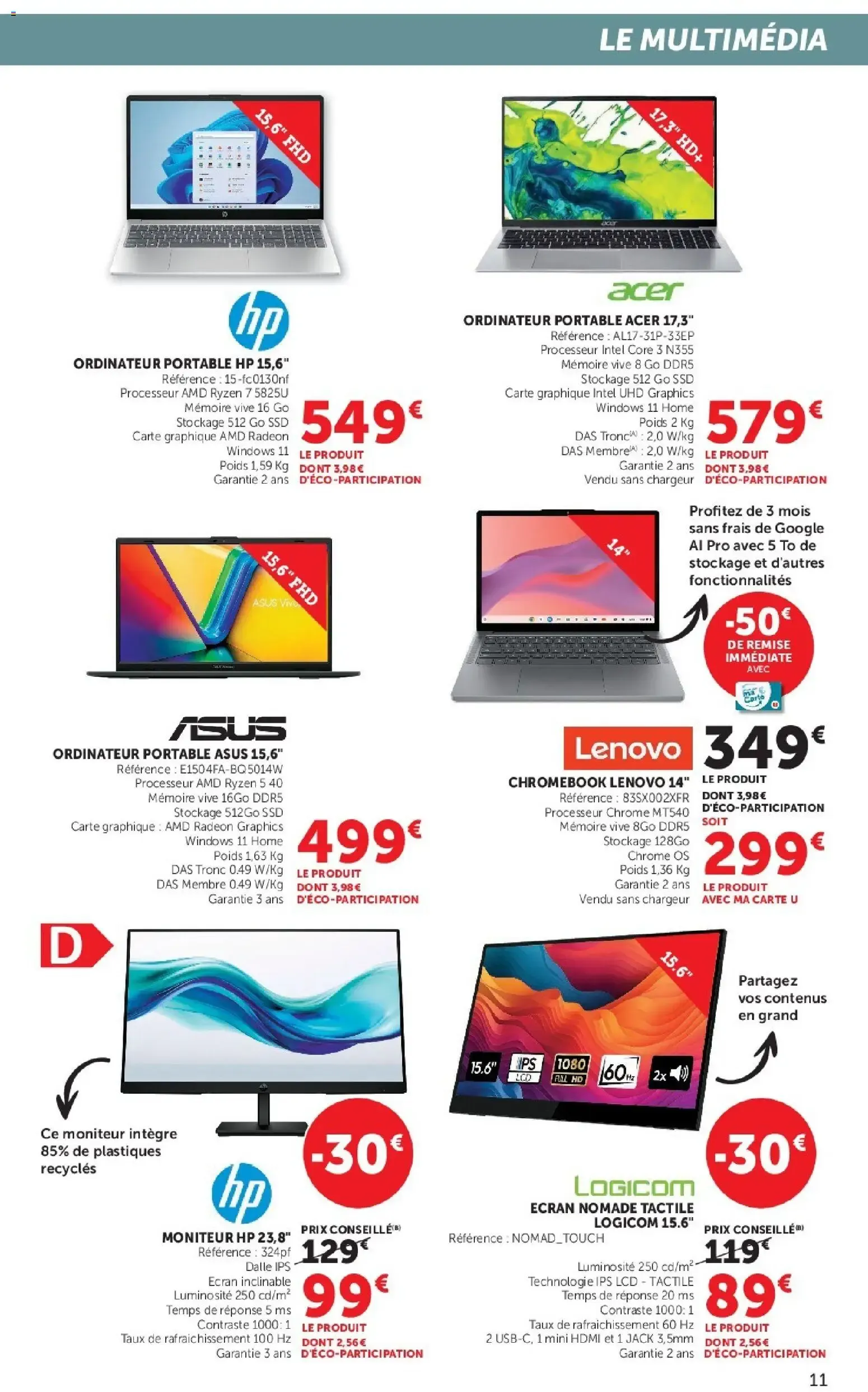 Hyper U - Les prix bas de la semaine à partir du 29/09/2026 - promo en ligne du 29 septembre au 11 octobre 2026 - Catalogue page 11