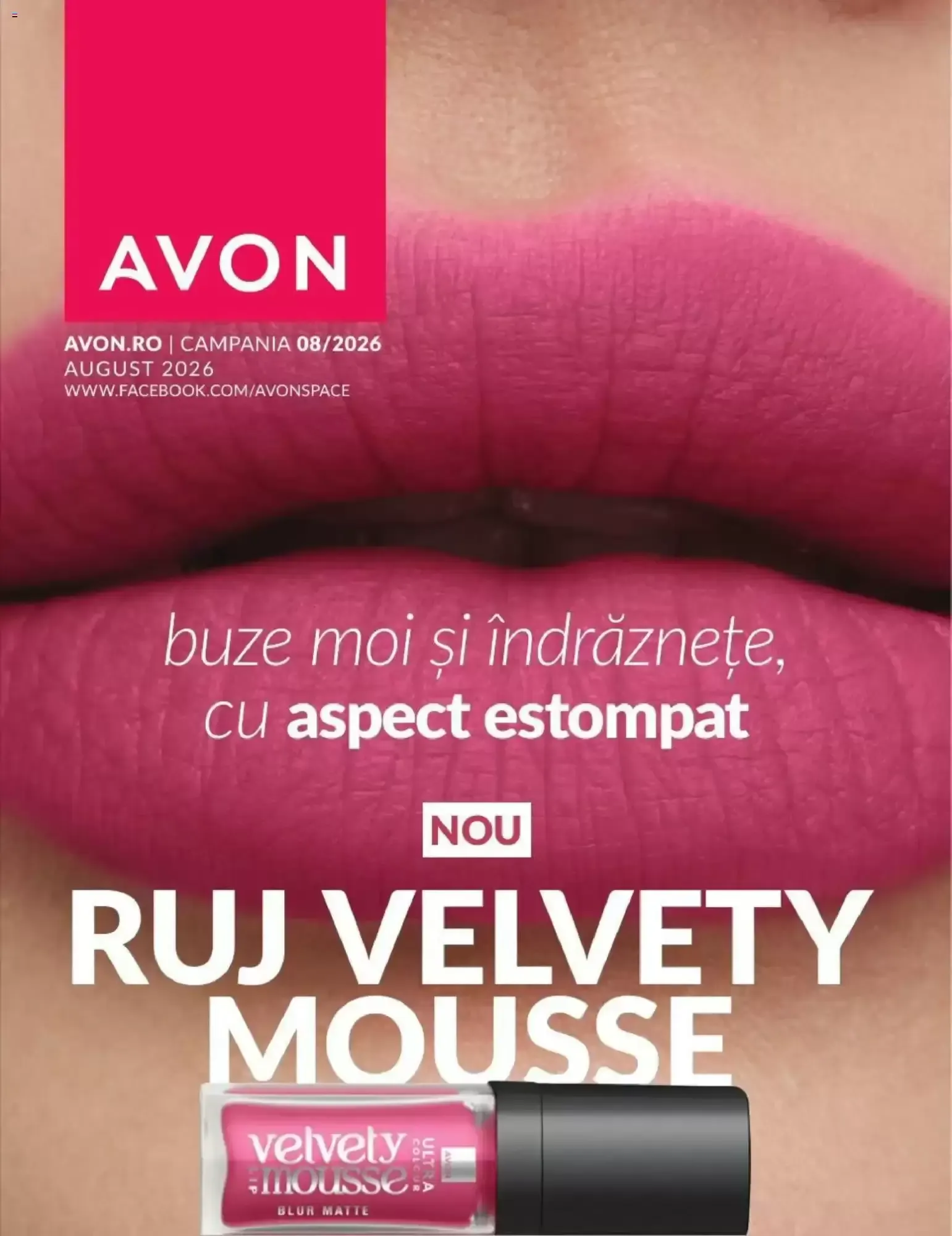 Catalog Avon | Campania 08/2026: Ruj Velvety Mousse de la 1 august până la 31 august 2026 - Revista Pagina 1