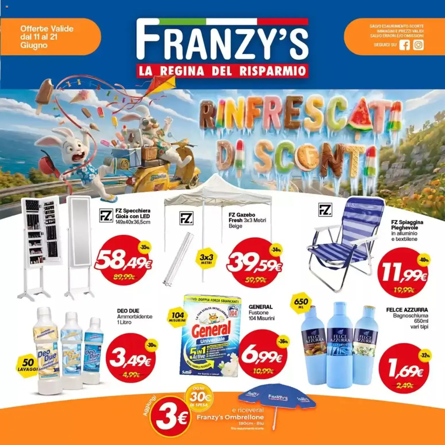 Franzy's volantino dal 11/06/2026 - online Offerte da 11 giugno a 21 giugno di 2026 - Pagina del volantino 1
