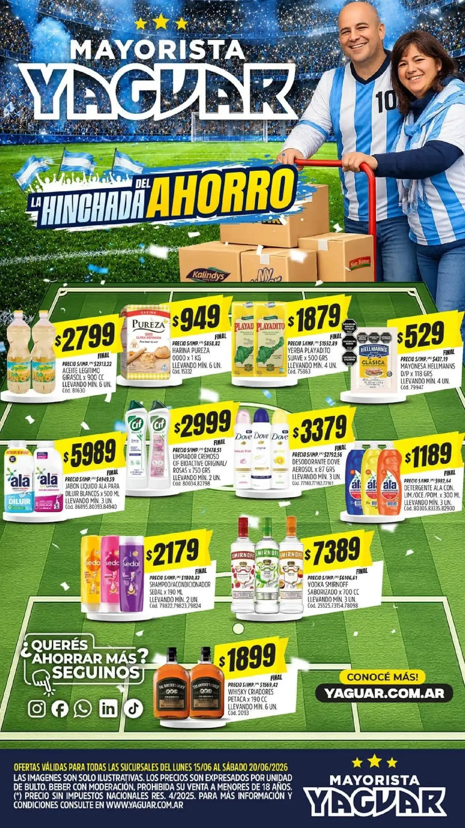 Ofertas de Mayorista Yaguar - La Hinchada del Ahorro 15 de junio al 20 de junio 2026 - Página 1 del catálogo