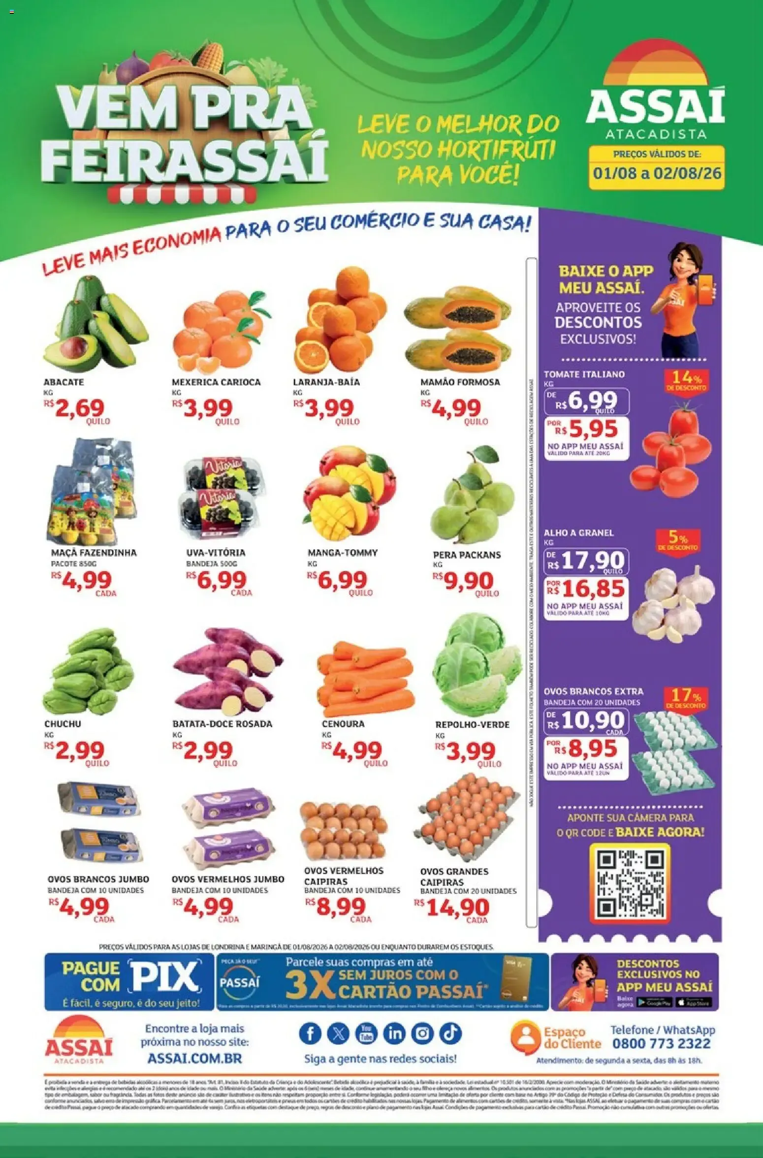 Encarte de Assaí Atacadista ofertas - PR de 01/08/2026 | Promoções Online 1 de agosto até 2 de agosto 2026 - Pagina 1