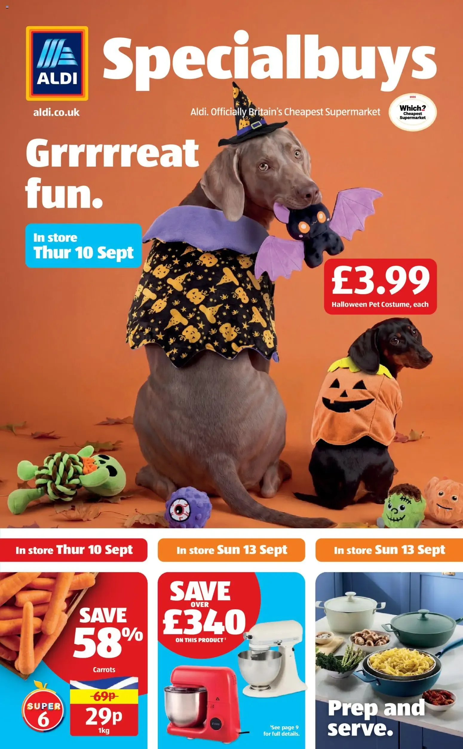 Aldi Specialbuys: Disfraces de Halloween para mascotas y ofertas from 10 September to 16 September 2026 - Catalogue Page 1