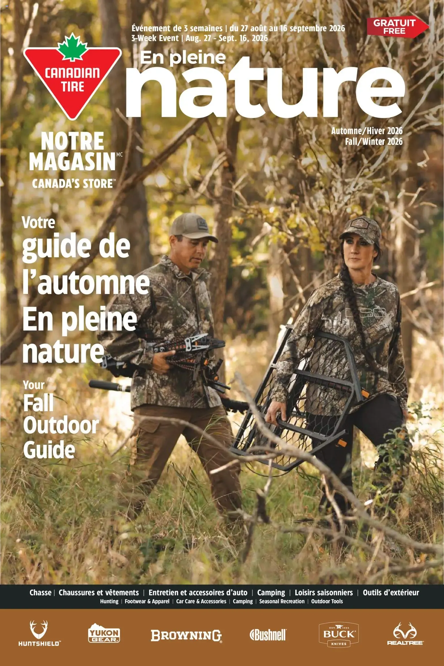Canadian Tire circulaire - En pleine nature from Aug 27, 2026 > weekly specials & deals from August 27 to September 16 2026 - flyer page 1