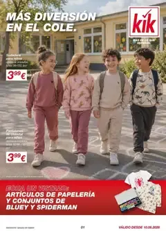 Catálogo de KiK: Más diversión en el cole 10 de agosto al 27 de agosto 2026 - Página 1