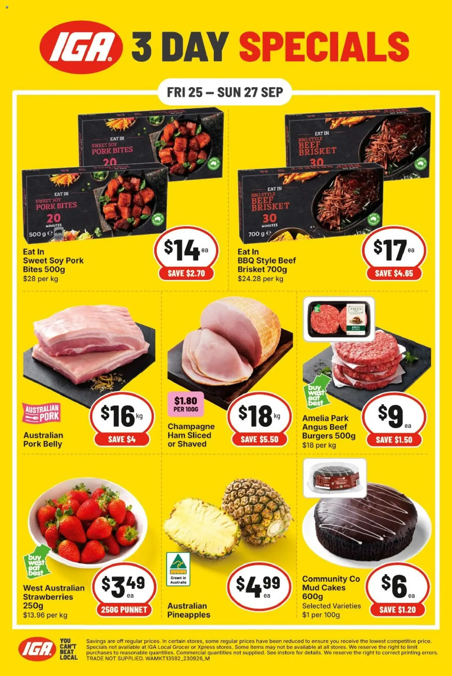 IGA 3 DAY SPECIALS - Catalogue valid from 25 September to 27 September 2026 - page 1