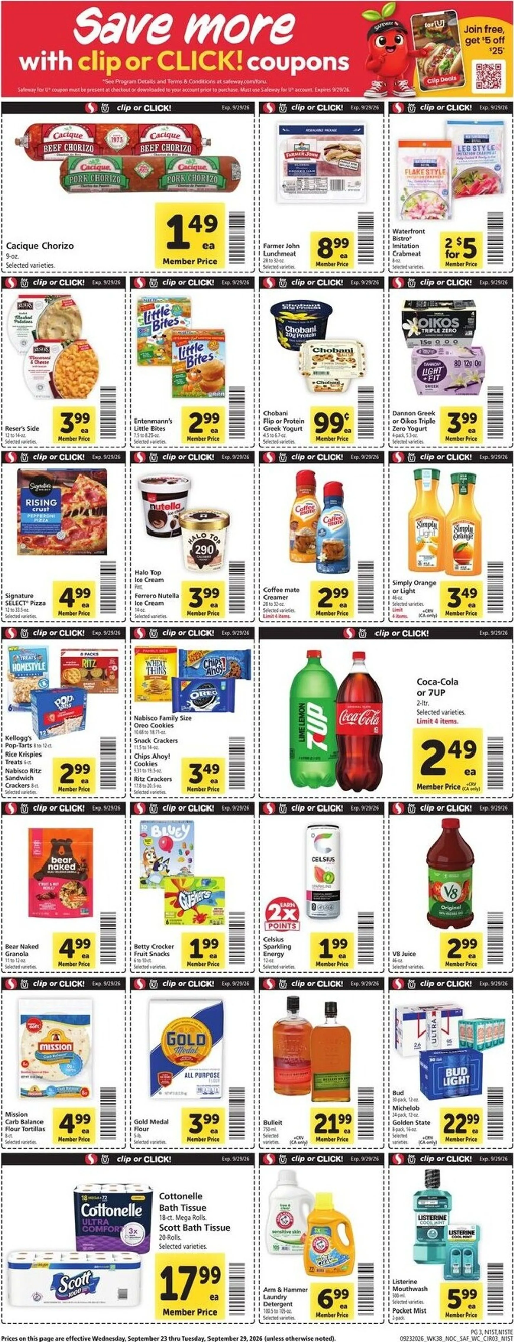 Weekly ad Current Safeway leaflet valid from Wednesday 09/23/2026 to Tuesday 09/29/2026 from September 23 to September 29 2026 - Page 3