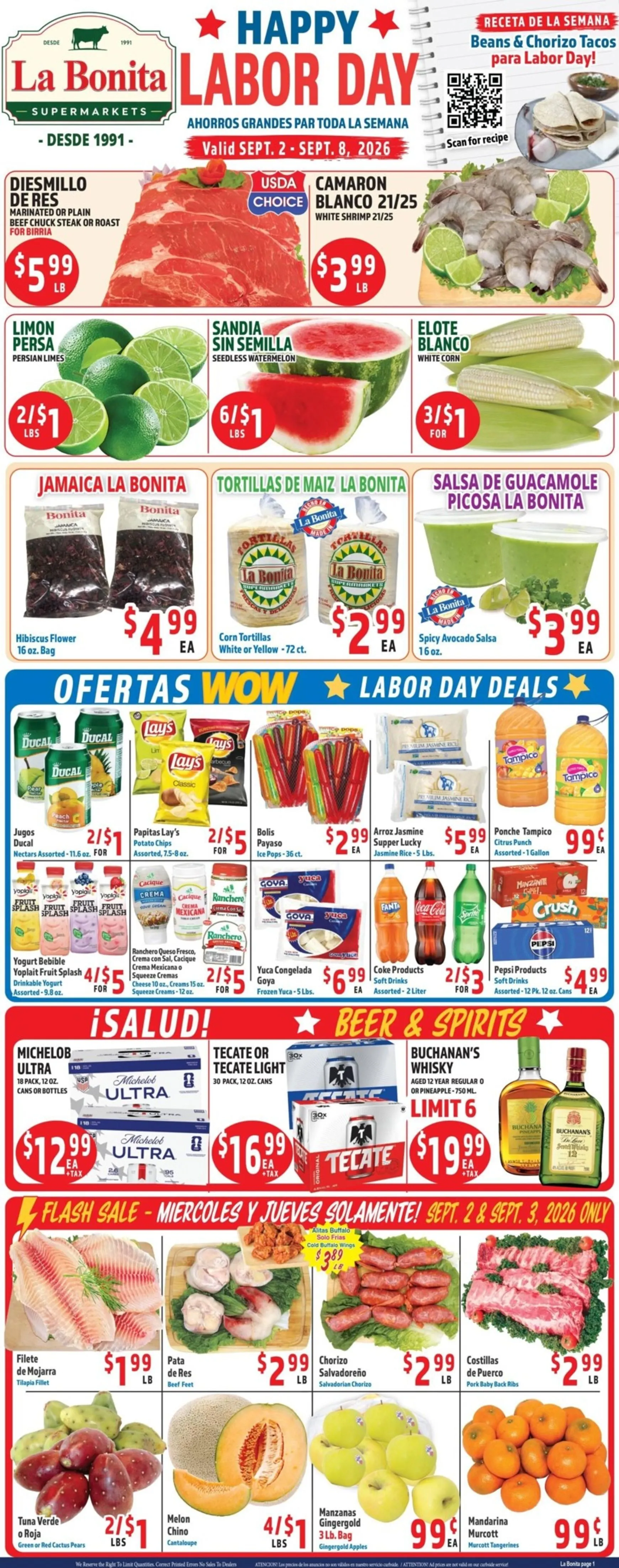 Current La Bonita leaflet valid from Wednesday 09/02/2026 to Tuesday 09/08/2026