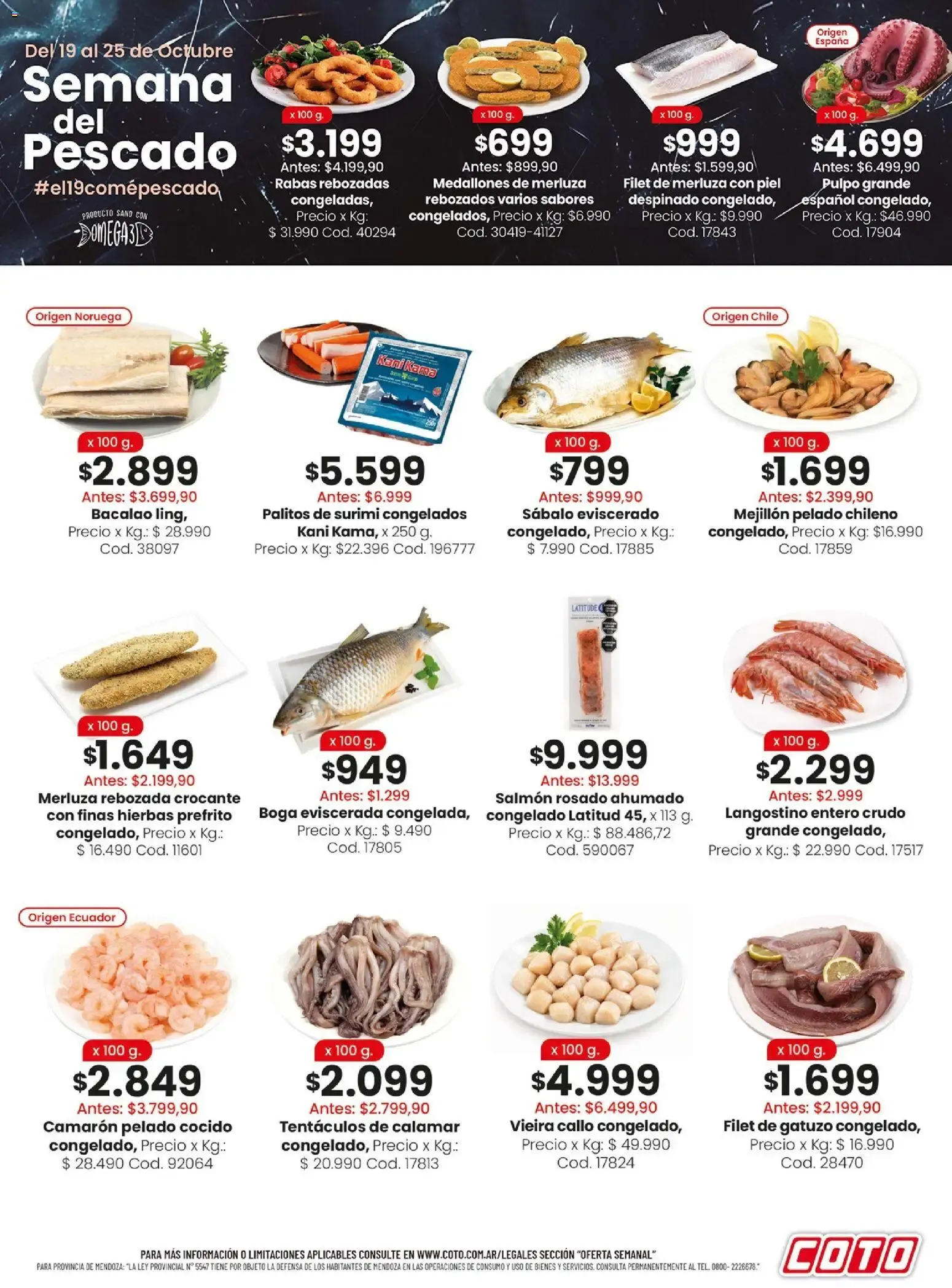 Ofertas de Coto - Semanadel Pescado || del 19/10/2026 - 25/10/2026 || Descuentos 19 de octubre al 25 de octubre 2026 - Página 1 del catálogo