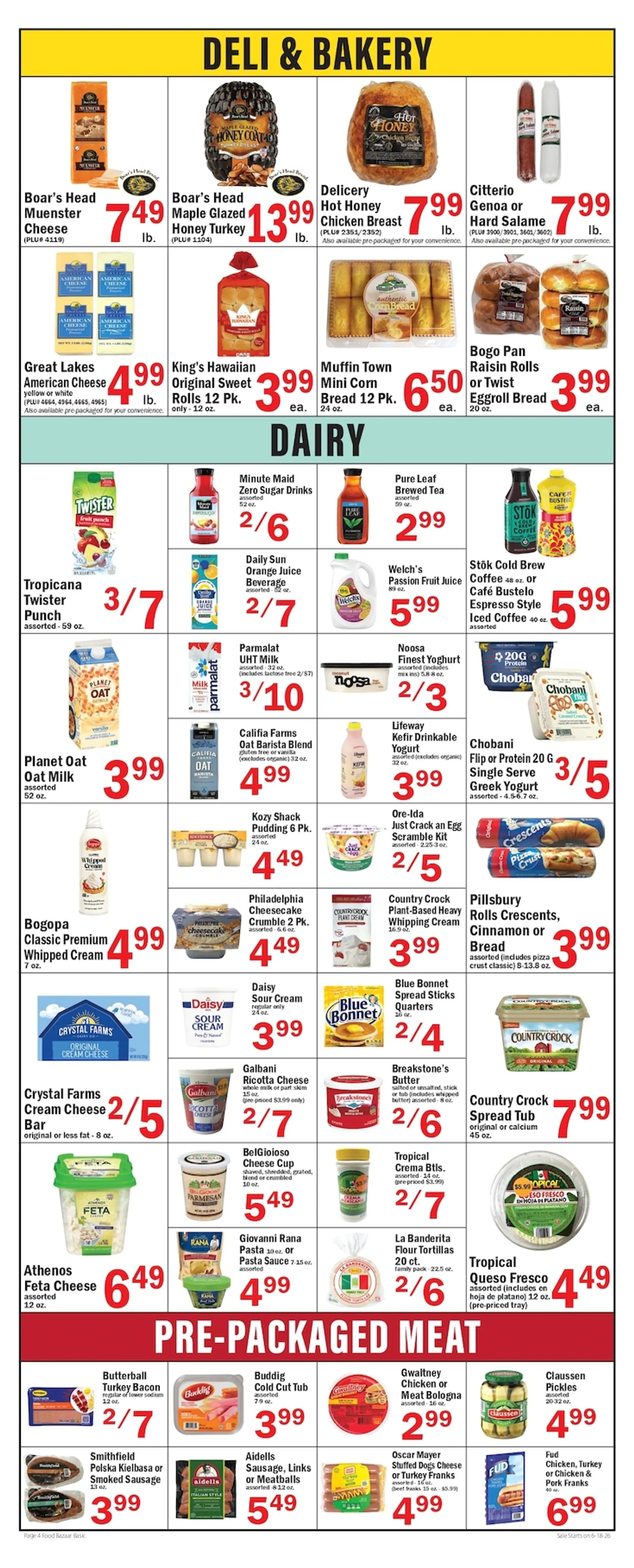 Weekly ad Current Food Bazaar leaflet valid from Thursday 06/18/2026 to Wednesday 06/24/2026 from June 18 to June 24 2026 - Page 4