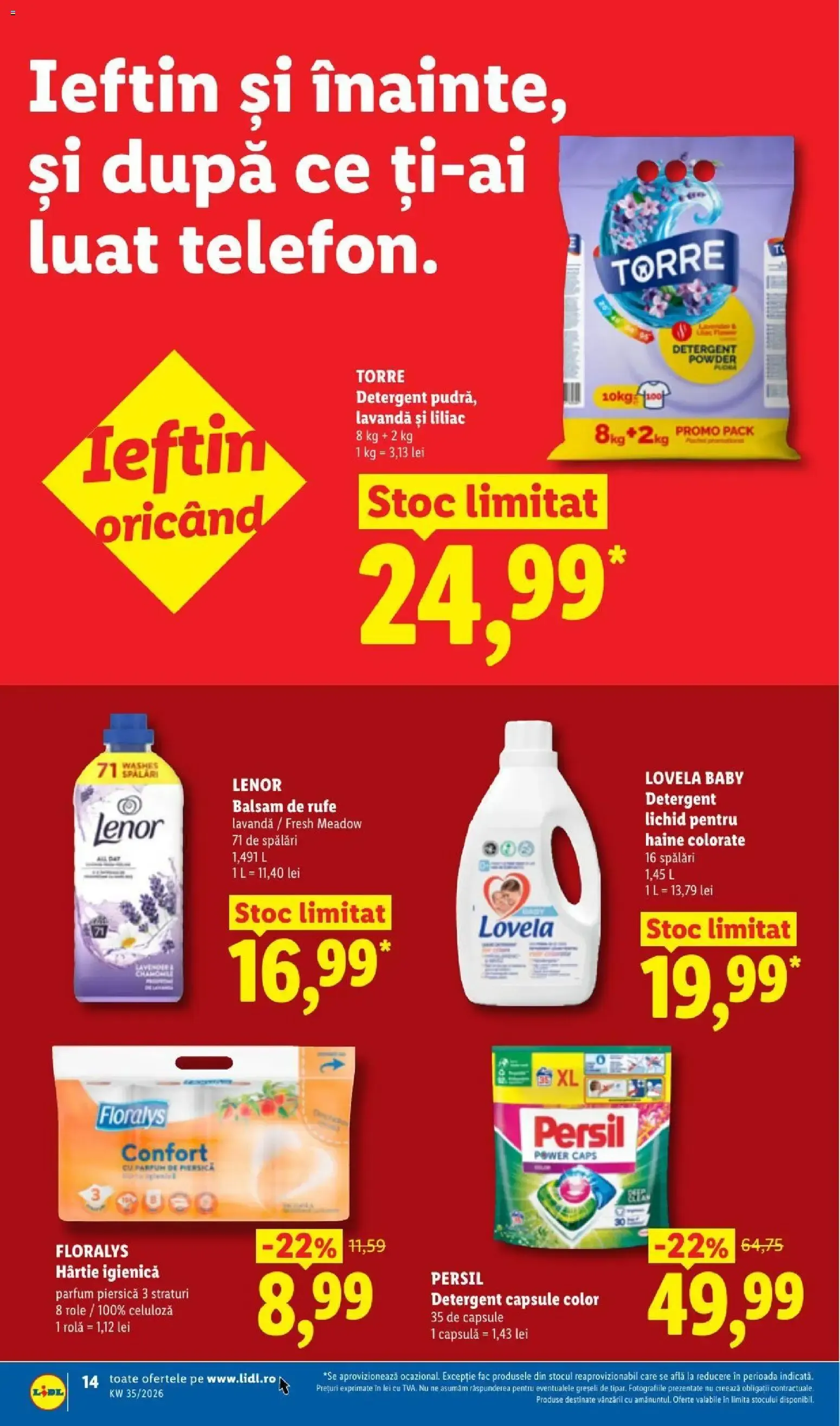 Catalog LIDL: Ieftin și înainte, și după ziua de salariu (Ofertas del 24 al 30 de agosto de 2026) de la 24 august până la 30 august 2026 - Revista Pagina 14