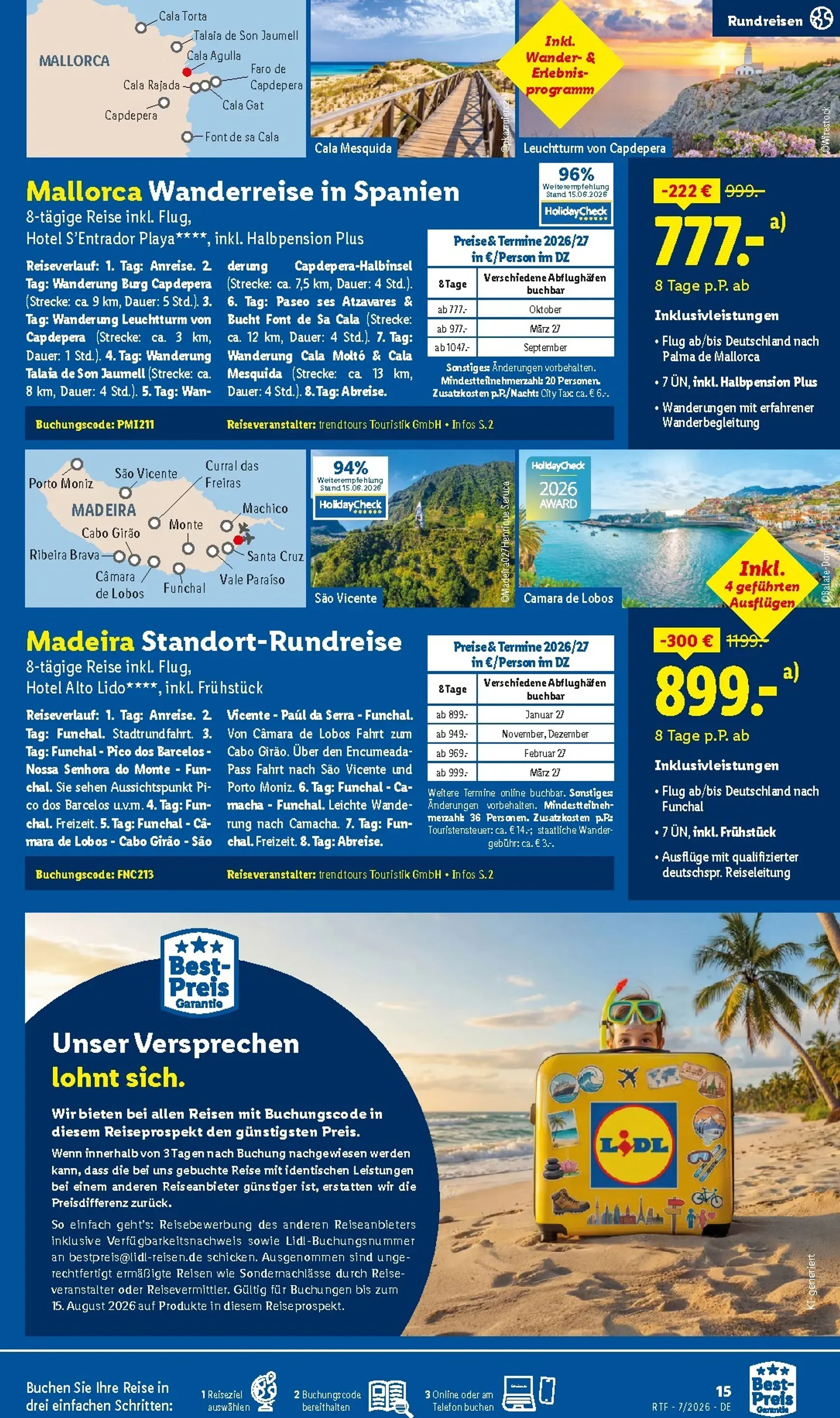 Lidl Reisen: Auf die Berge, fertig, los. Last Minute Urlaub von 15. Juli bis 15. August 2026 - Prospekt seite 15