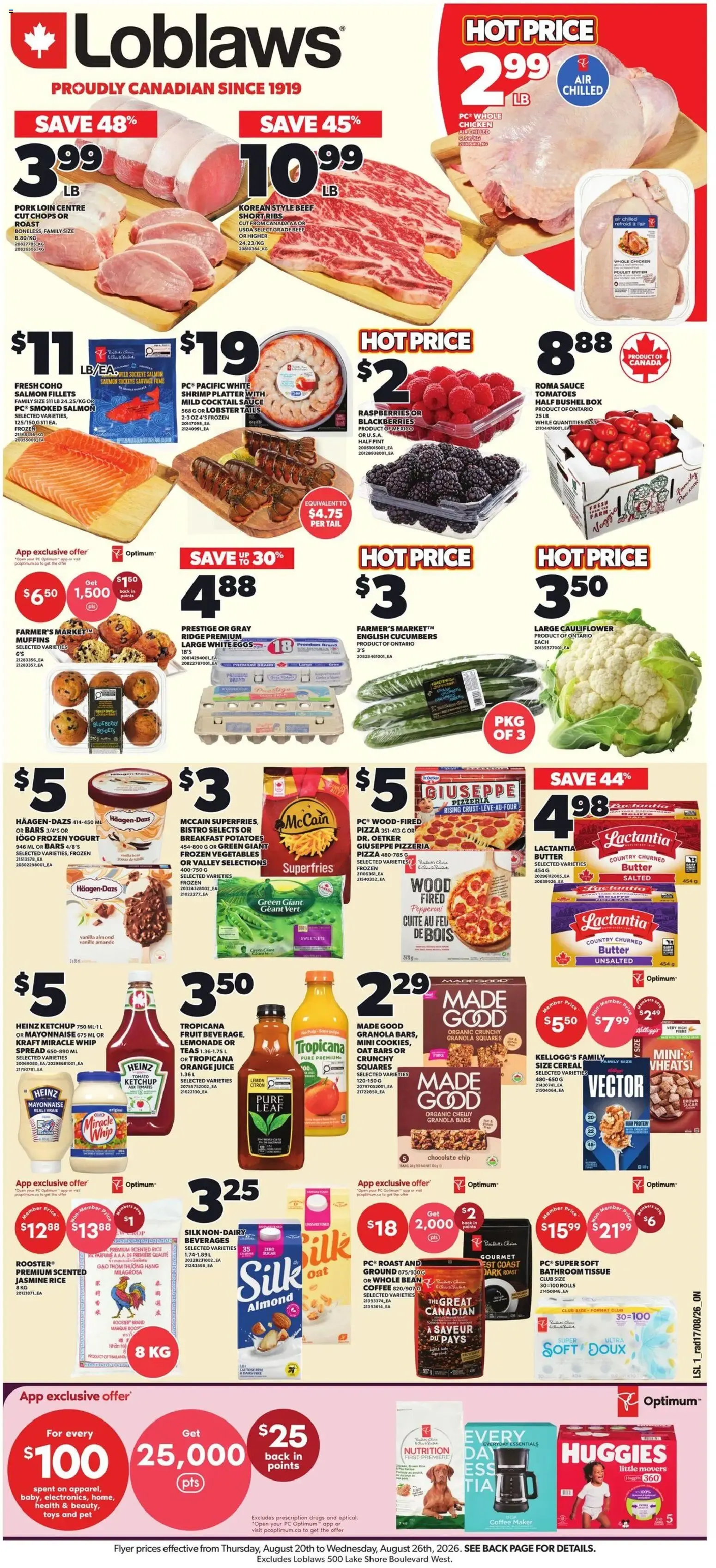 Loblaws weekly flyer / circulaire from Aug 20, 2026 > weekly specials & deals from August 20 to August 26 2026 - flyer page 1