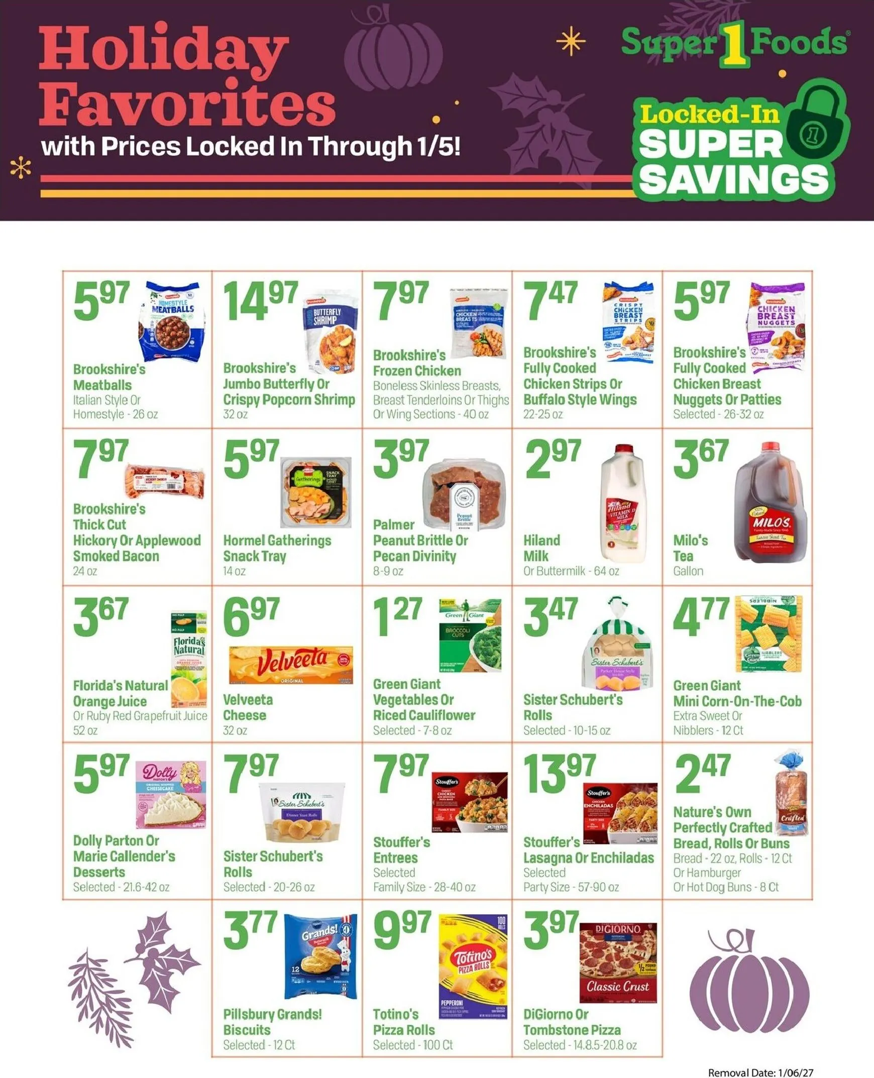 Weekly ad Super 1 Foods - Holiday Favorites from September 30 to January 5 2027 - Page 1