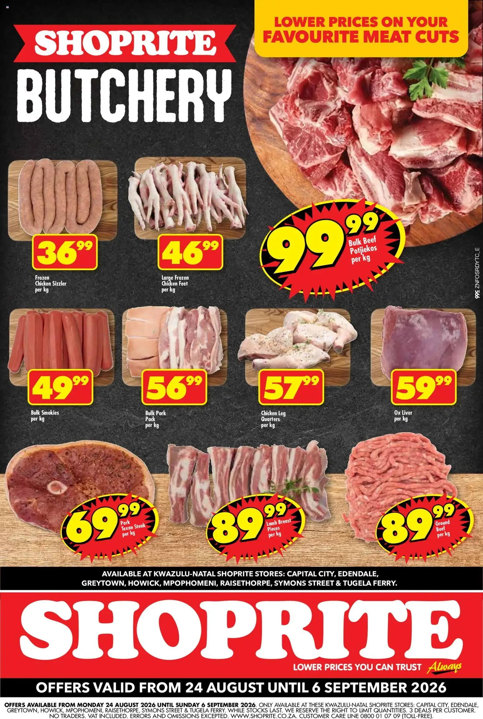 Shoprite - Low Price Butchery Meat Cuts Exclusive (24/08/2026 - 06/09/2026) → Online Catalogue from 24 August to 6 September 2026 - Catalogue Page 1