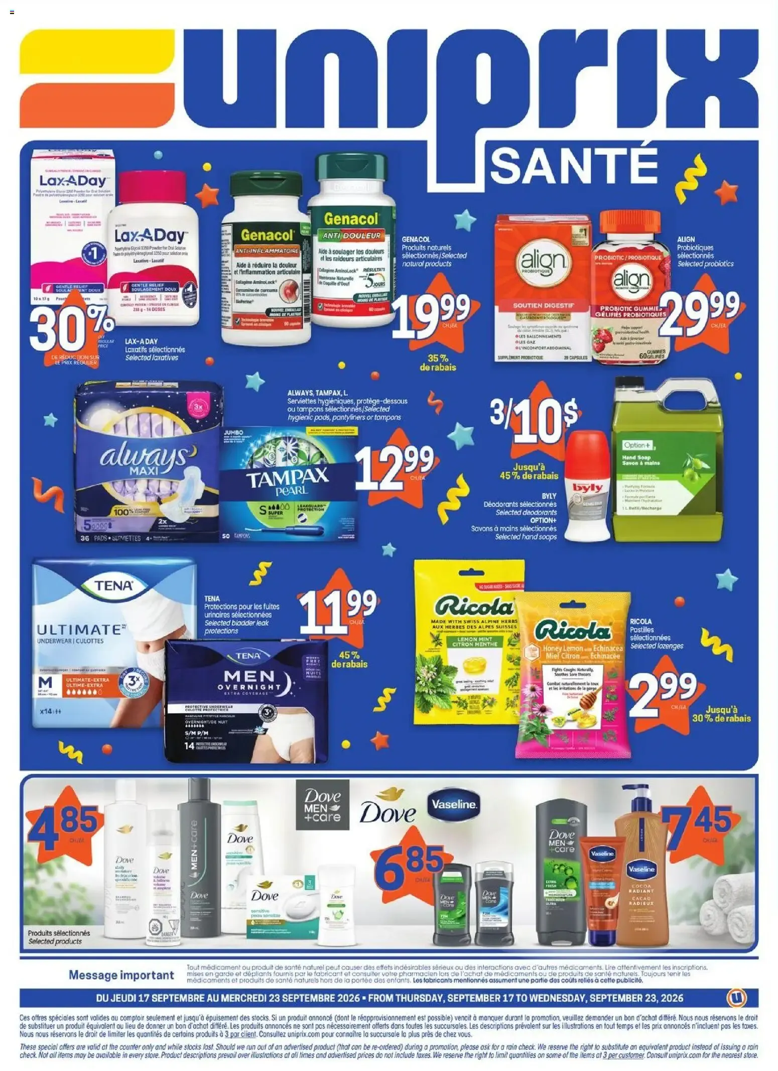 Uniprix - Uniprix Sante from Sep 17, 2026 > weekly specials & deals from September 17 to September 23 2026 - flyer page 4