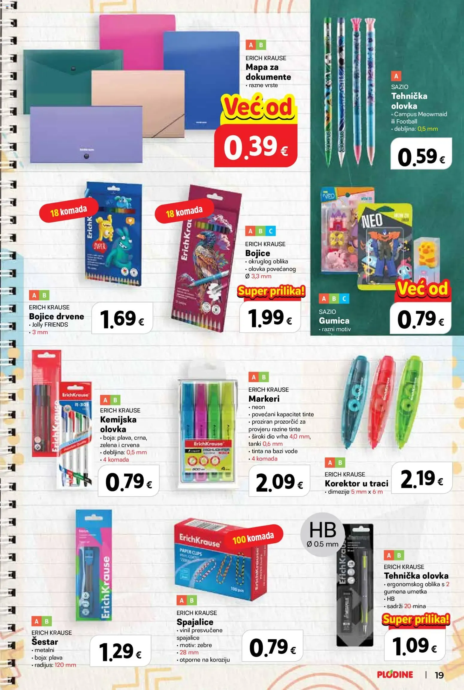 Katalog Plodine: Spremni za školu, uz velike uštede! od 13. kolovoza do 23. rujna 2026. - Pregled Stranica 19