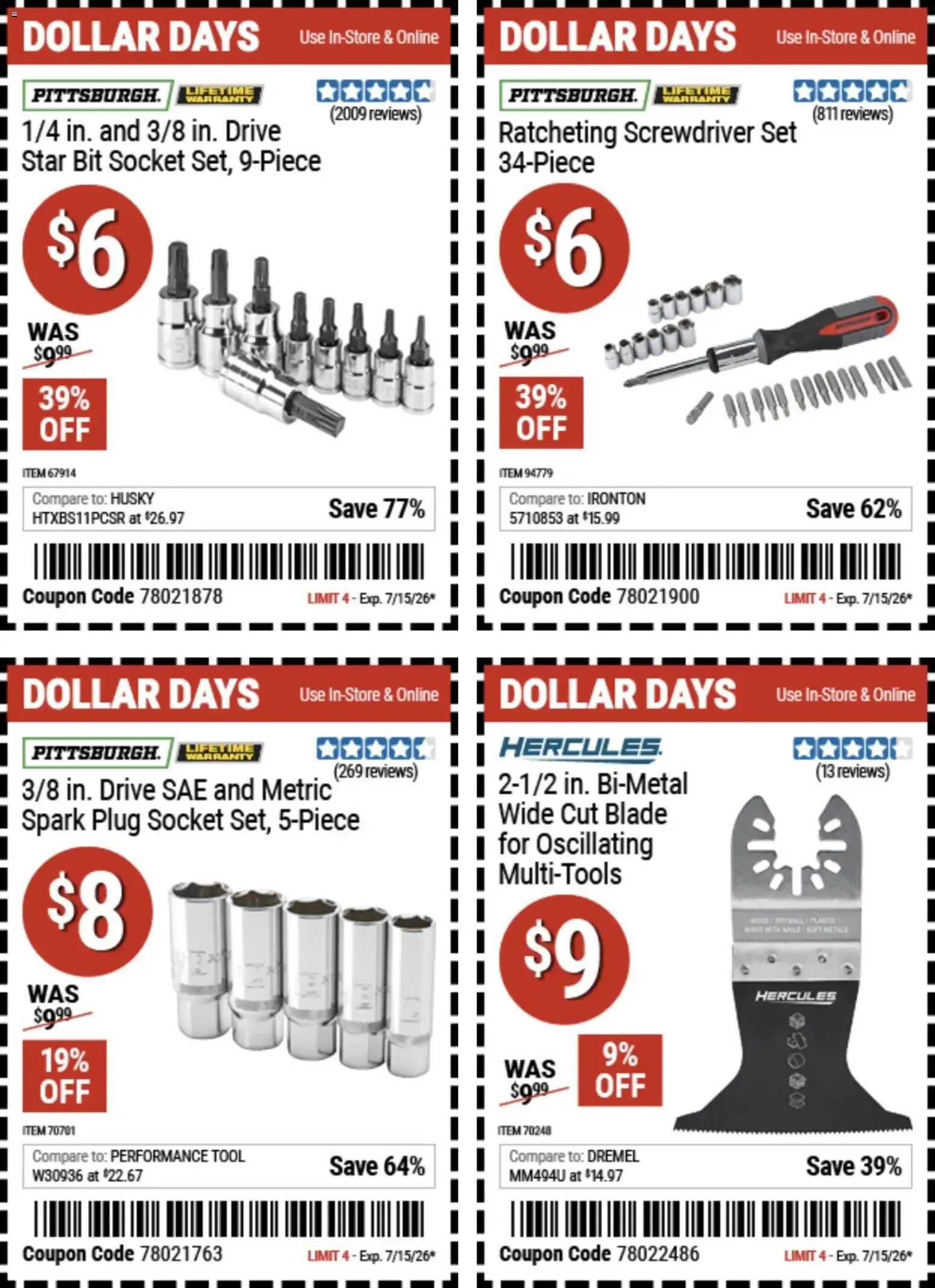 Weekly ad Harbor Freight Dollar Days (07/02 - 07/15 2026) - Flyer from July 2 to July 15 2026 - Page 4