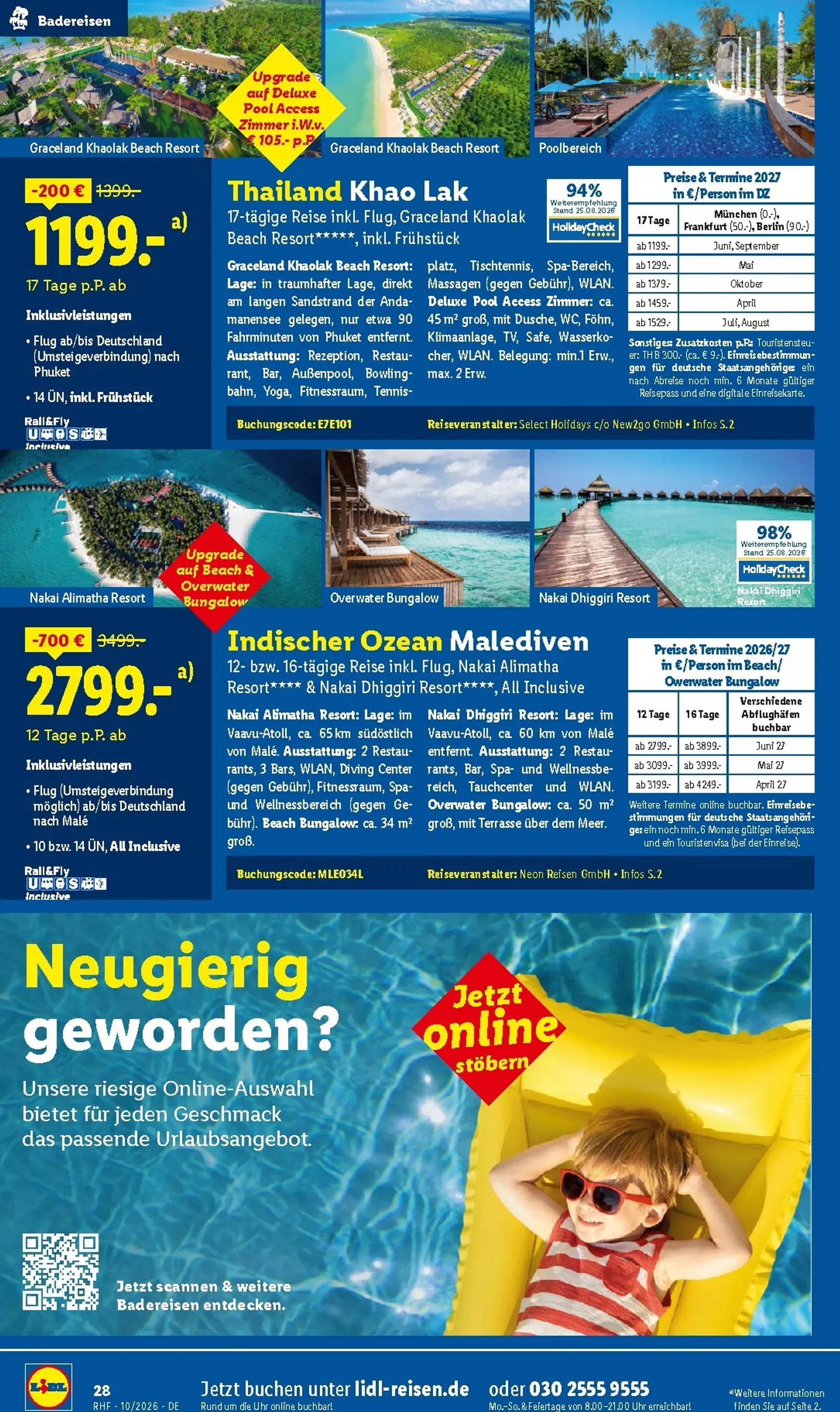 Lidl - Reise-Highlights Prospekt – von Mittwoch 30.09.2026 bis Samstag 31.10.2026 von 30. September bis 31. Oktober 2026 - Prospekt seite 28