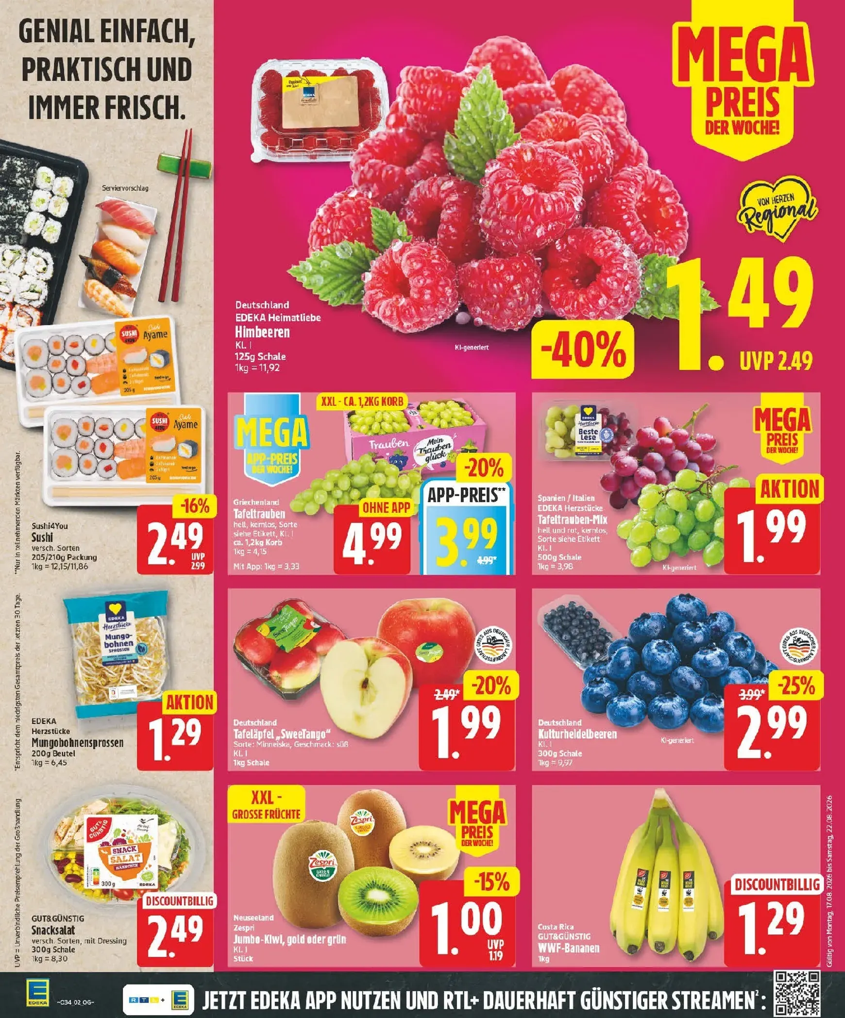 Edeka Prospekt nächste Woche – von Montag 17.08.2026 bis Samstag 22.08.2026 von 17. August bis 22. August 2026 - Prospekt seite 2