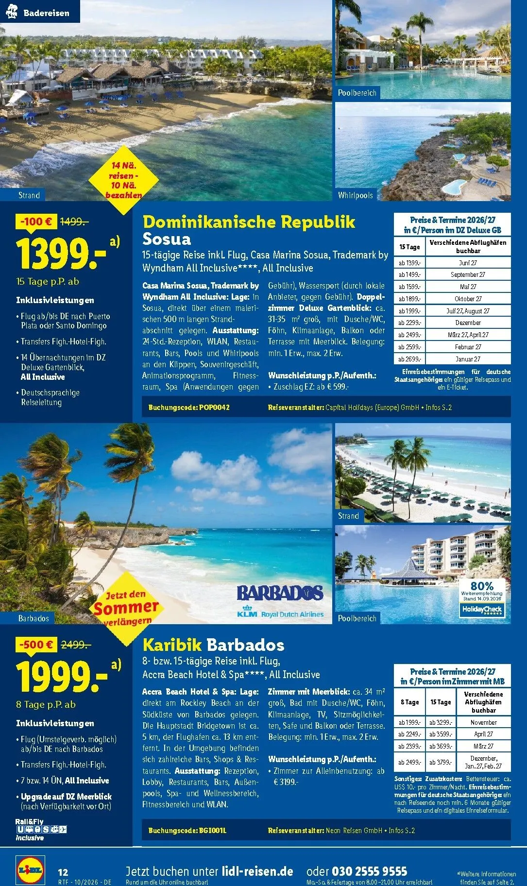Lidl - Reise-Highlights Prospekt – von Mittwoch 14.10.2026 bis Sonntag 15.11.2026 von 14. Oktober bis 15. November 2026 - Prospekt seite 12