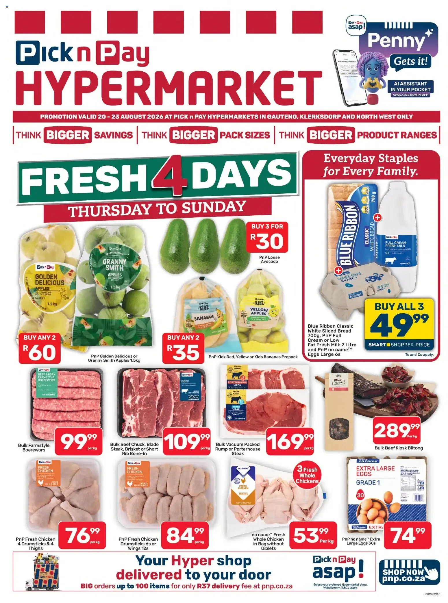 Pick n Pay Inland Provinces - Hypermarket Fresh Specials (20/08/2026 - 23/08/2026) Online from 20 August to 23 August 2026 - Catalogue Page 1