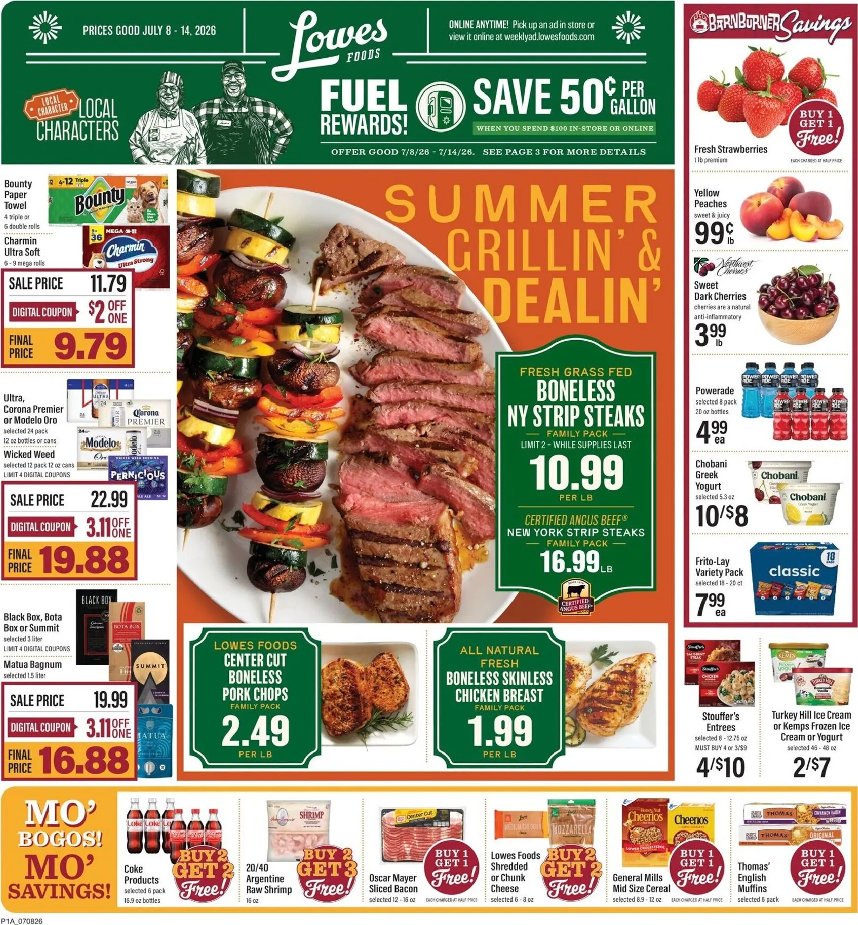 Current Lowes Foods leaflet valid from Wednesday 07/08/2026 to Tuesday 07/14/2026