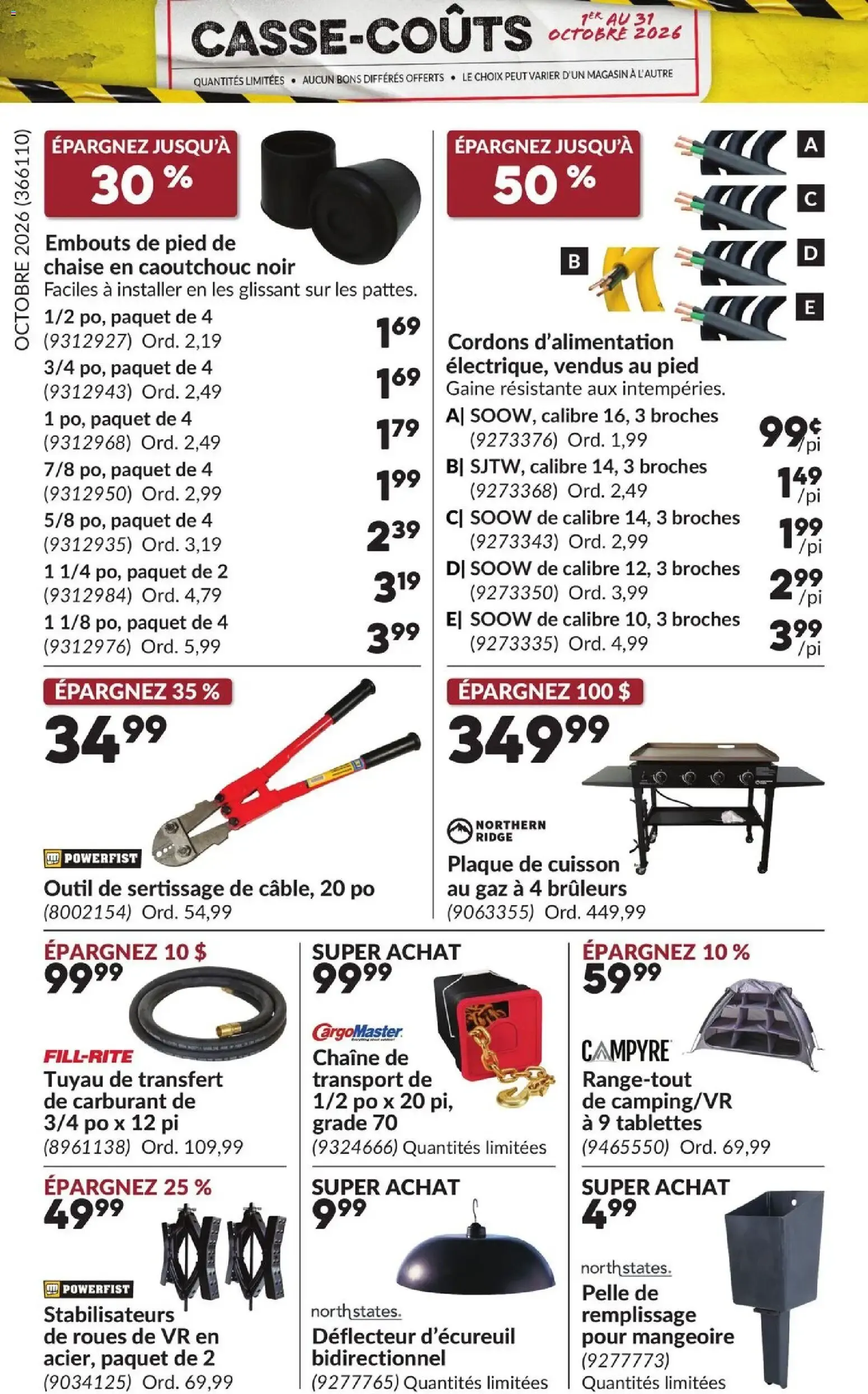 Princess Auto circulaire - Casse-Coûts from Oct 1, 2026 > weekly specials & deals from October 1 to October 31 2026 - flyer page 10