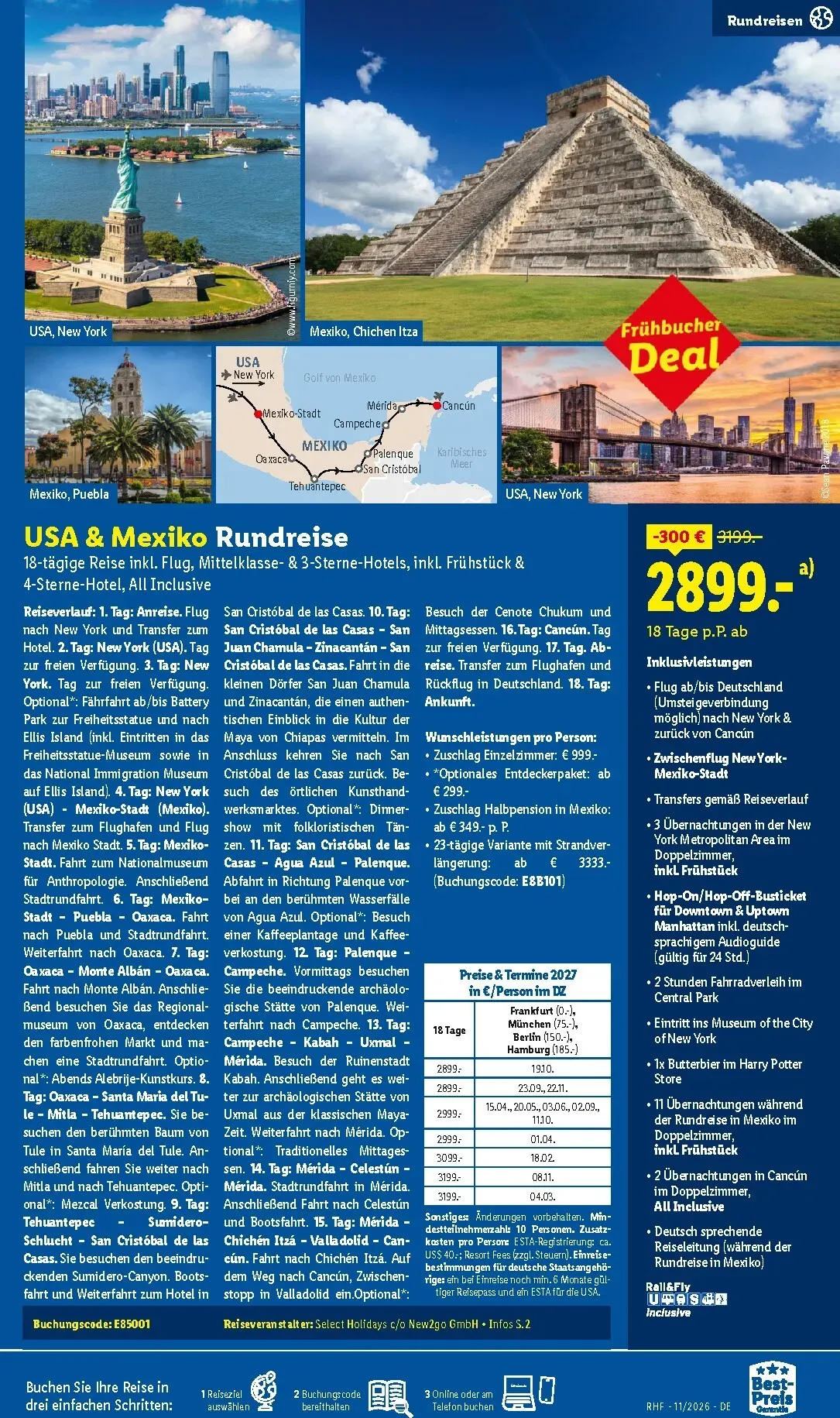 Lidl - Reise-Highlights Prospekt – von Mittwoch 28.10.2026 bis Montag 30.11.2026 von 28. Oktober bis 30. November 2026 - Prospekt seite 23