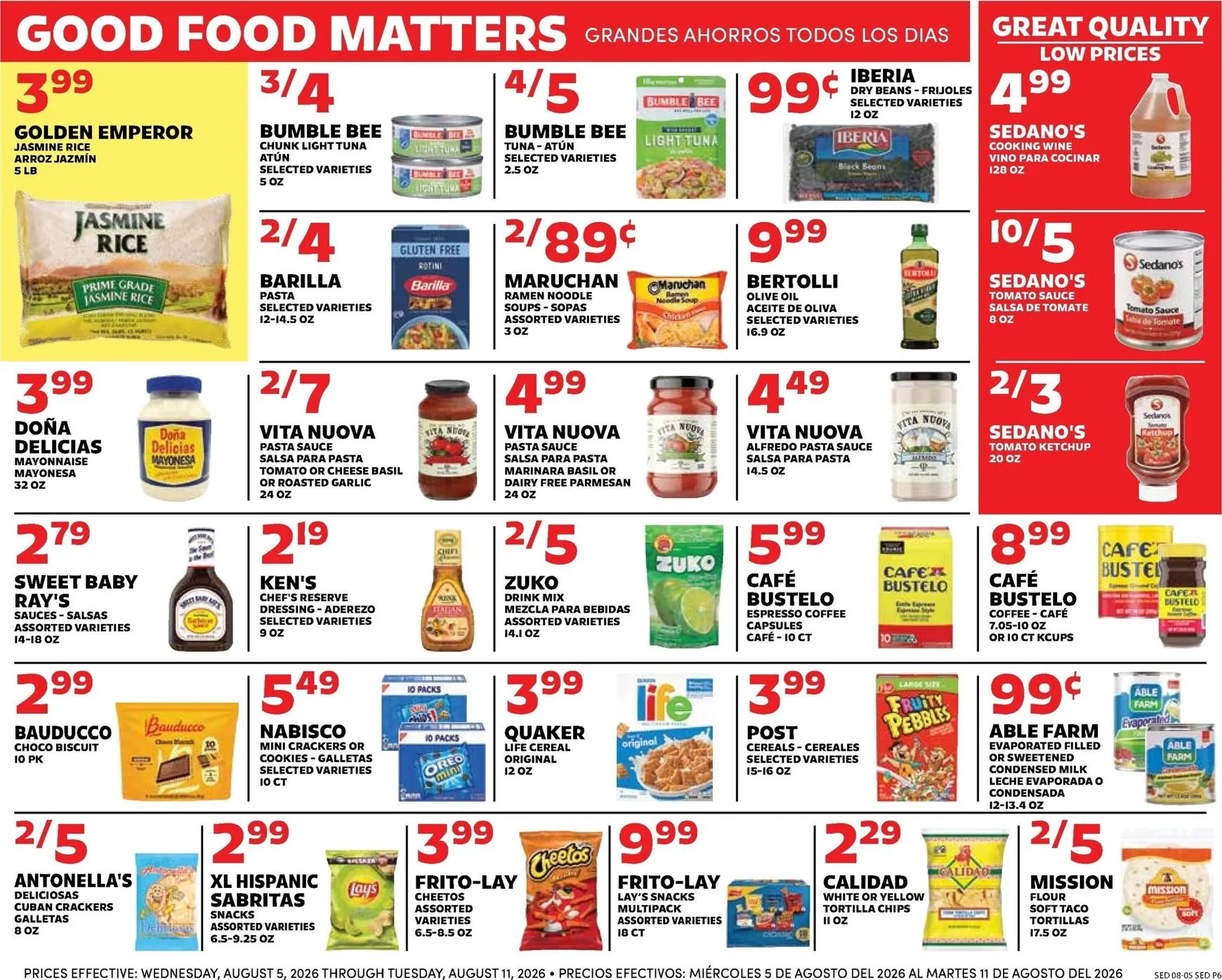 Weekly ad Current Sedano's leaflet valid from Wednesday 08/05/2026 to Tuesday 08/11/2026 from August 5 to August 11 2026 - Page 6