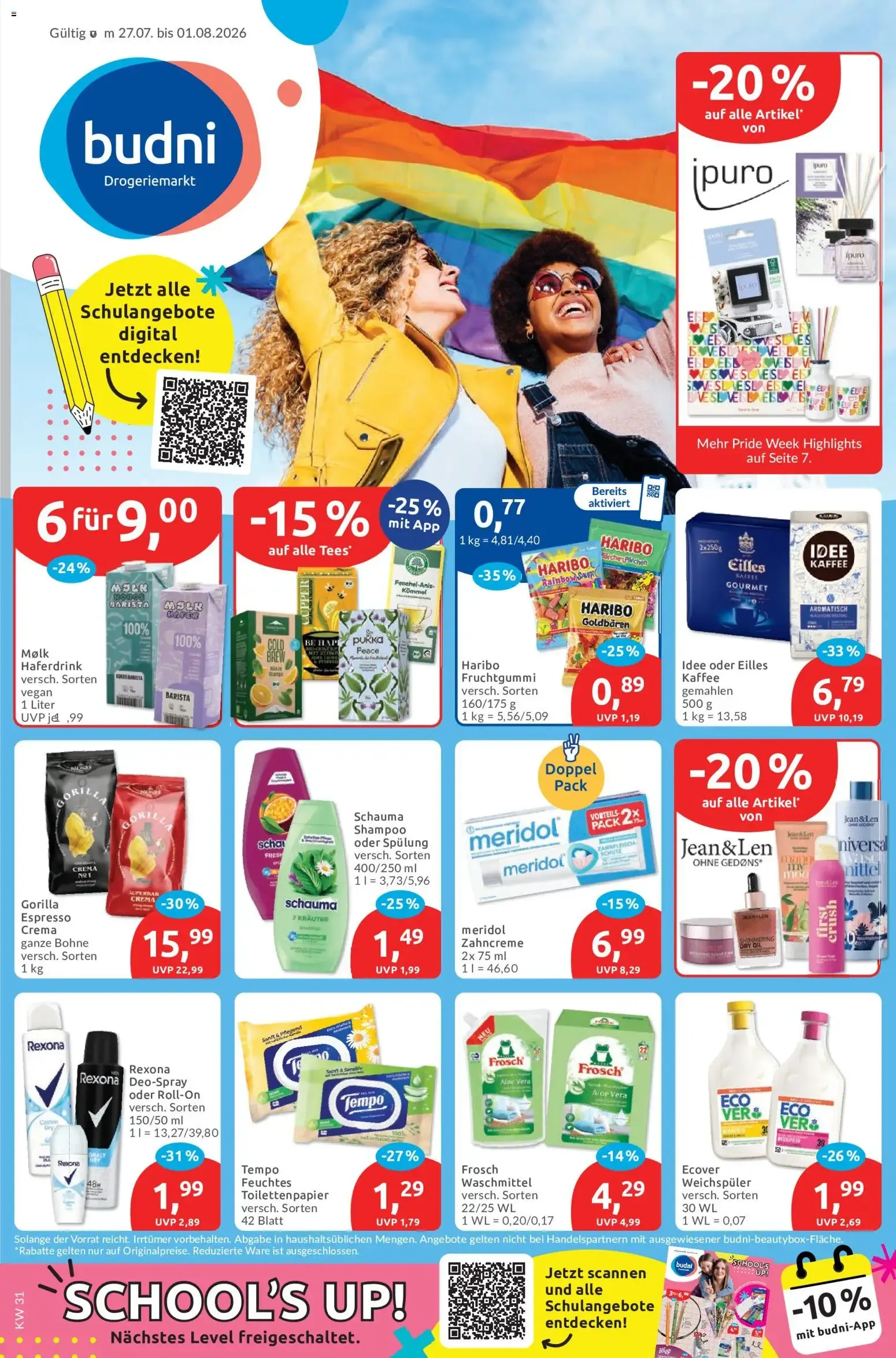 Neue Budni Prospekt (vom 27.07.2026 - 01.08.2026) von 27. Juli bis 1. August 2026 - Prospekt seite 1